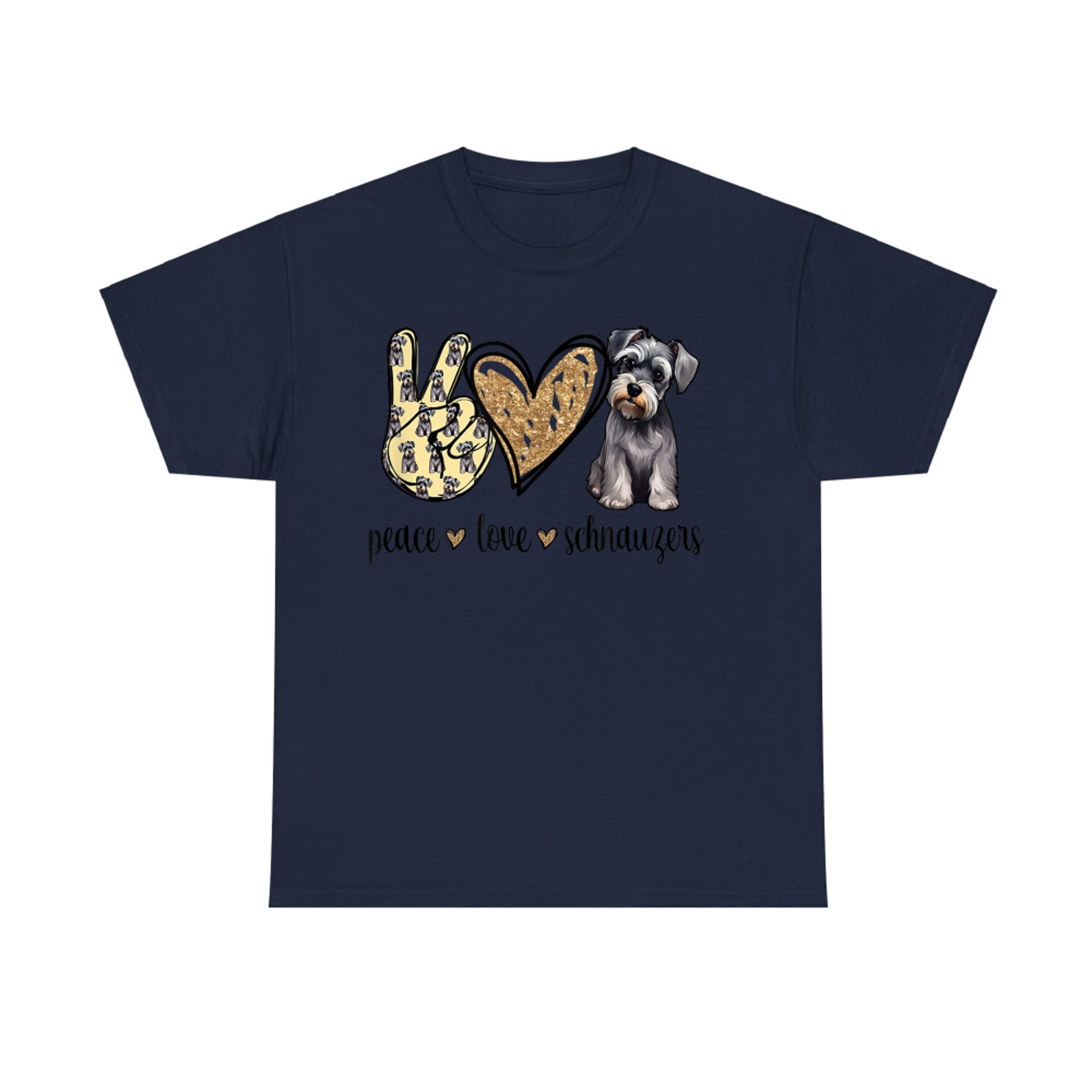 Peace Love Schnauzers Cute Dog Lover T-Shirt