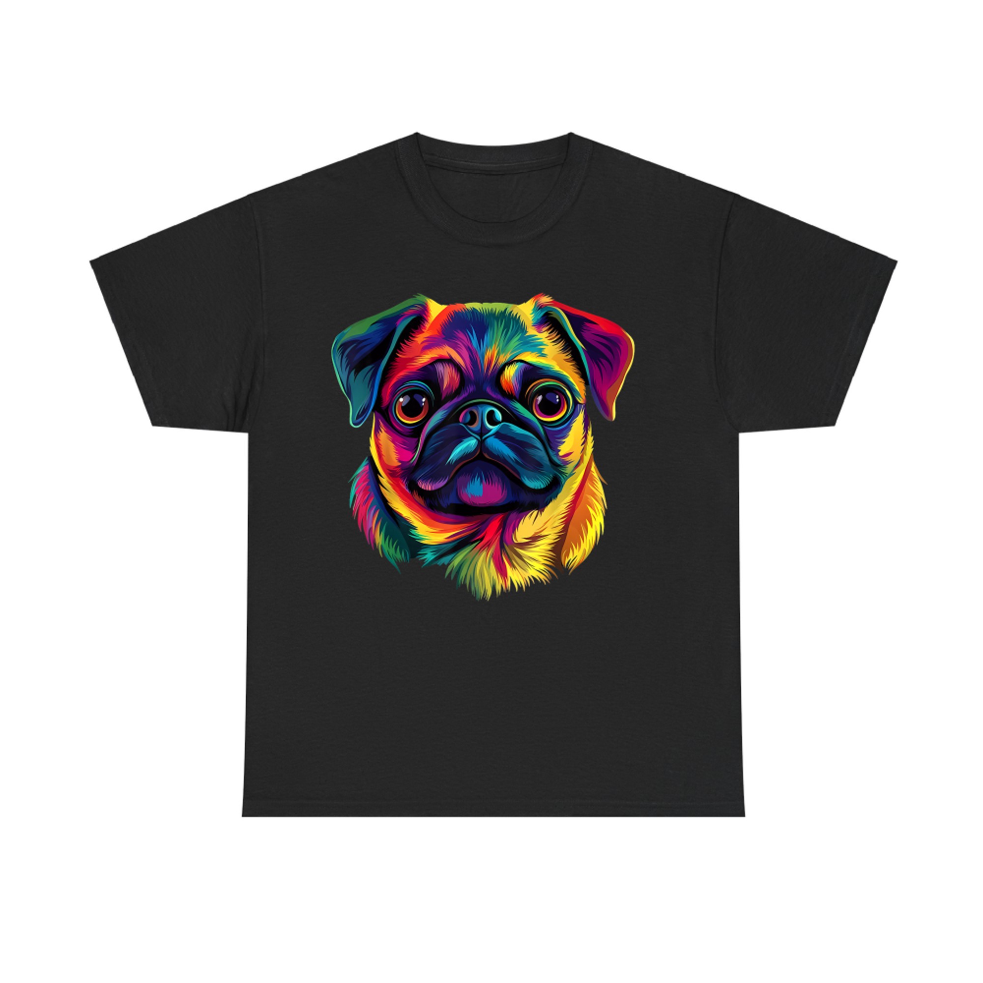Pug Lover Cute Colorful Pug Puppy Dog Face T-Shirt