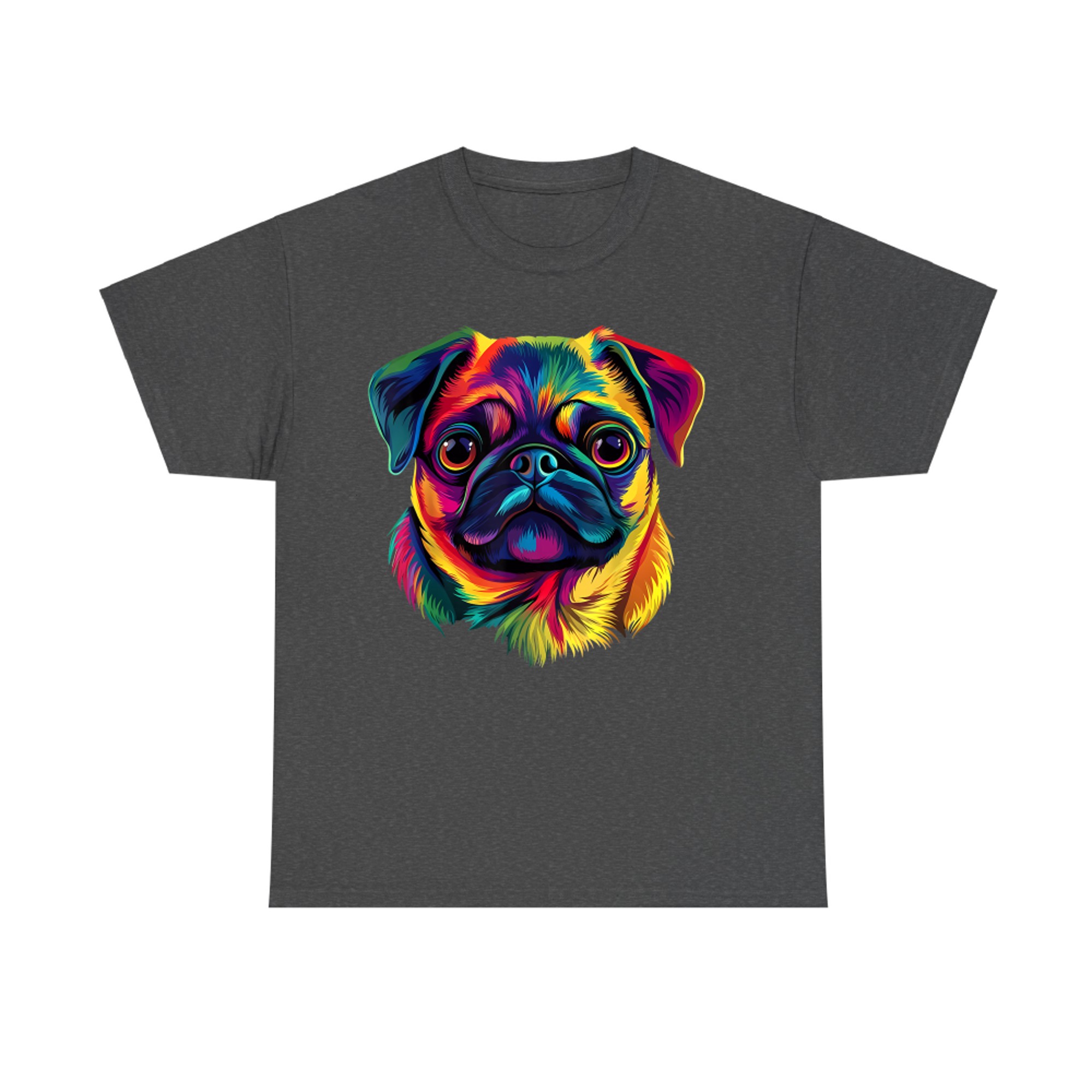 Pug Lover Cute Colorful Pug Puppy Dog Face T-Shirt