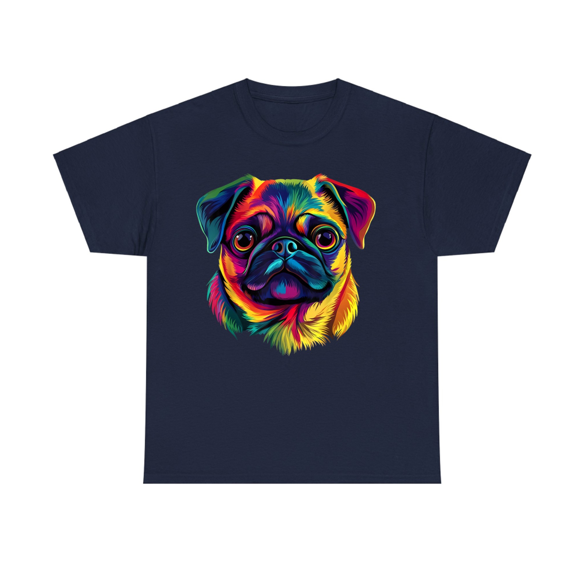 Pug Lover Cute Colorful Pug Puppy Dog Face T-Shirt