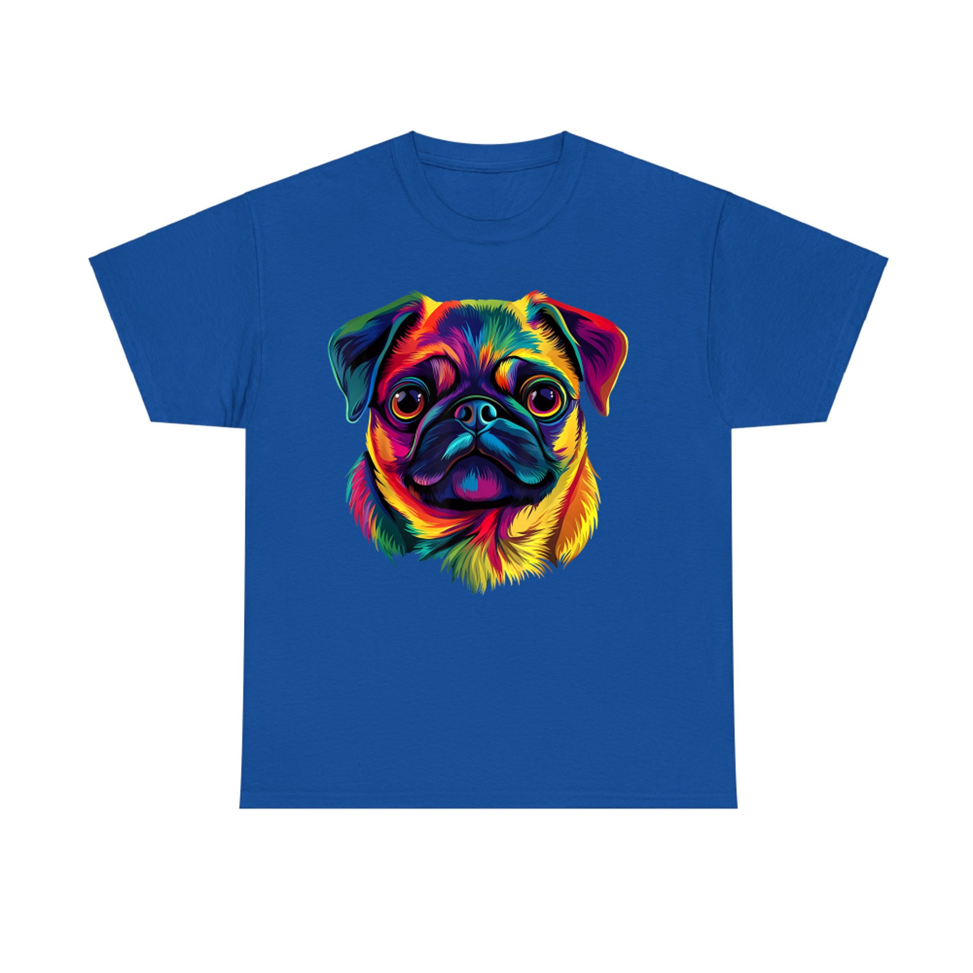 Pug Lover Cute Colorful Pug Puppy Dog Face T-Shirt