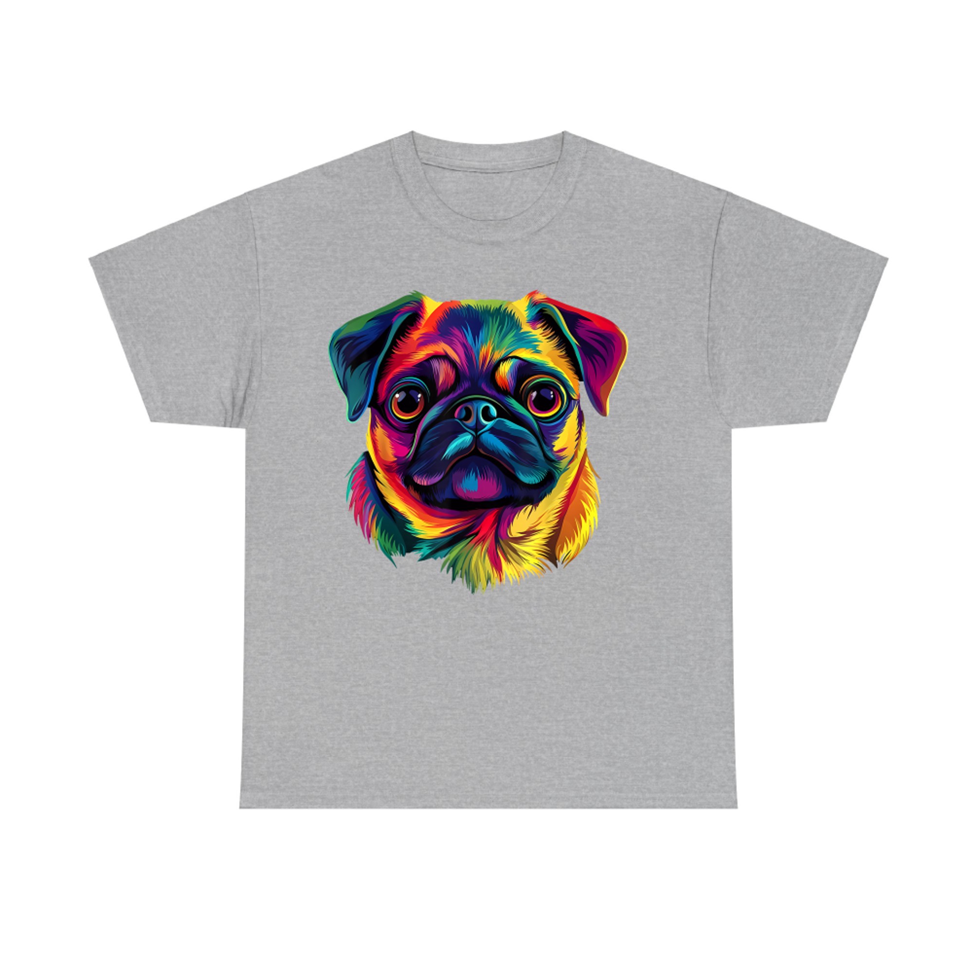 Pug Lover Cute Colorful Pug Puppy Dog Face T-Shirt
