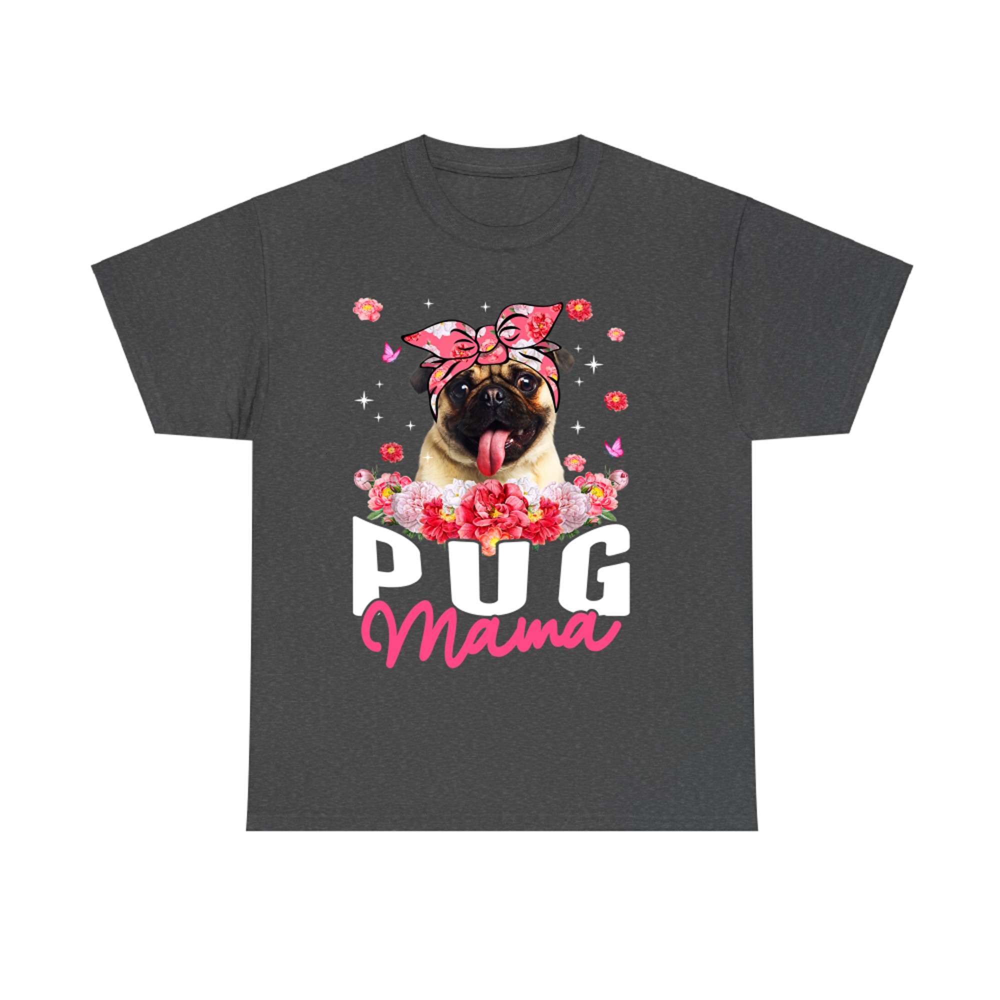 Pug Mama Flower Bandana Dog Lover Mother's Day T-Shirt