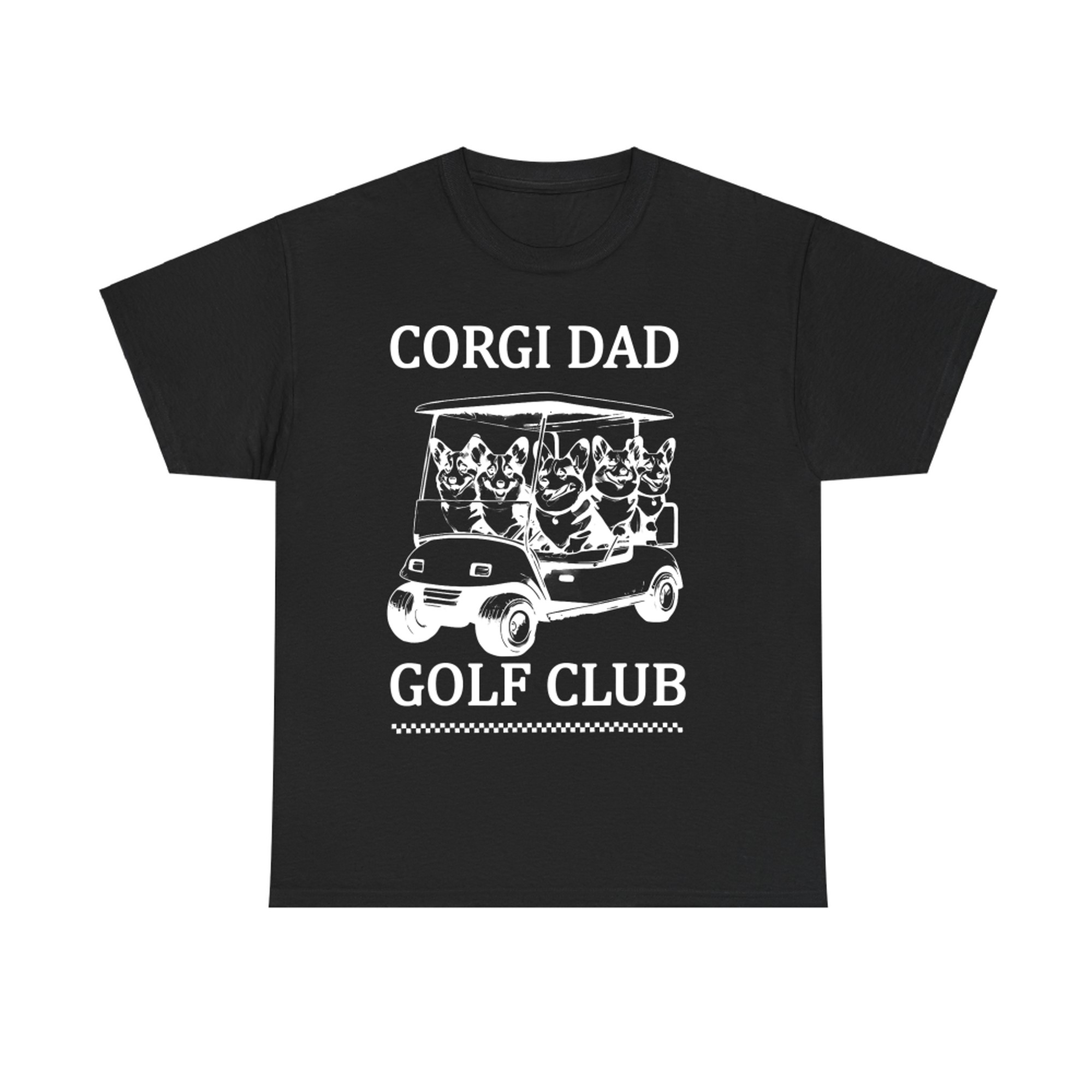 Retro Corgi Dad Golf Club Cute Dog Swinging Golf Fathers Day T-Shirt