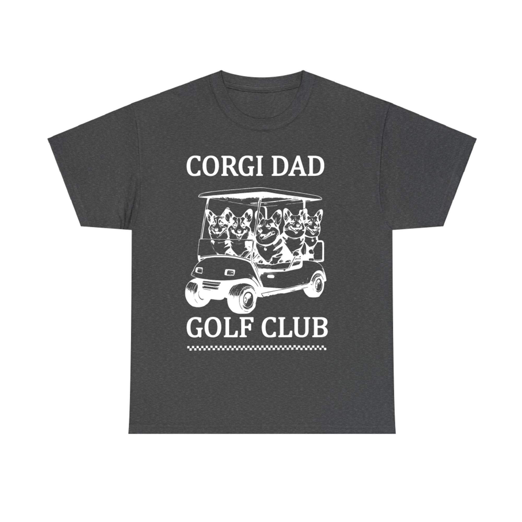 Retro Corgi Dad Golf Club Cute Dog Swinging Golf Fathers Day T-Shirt