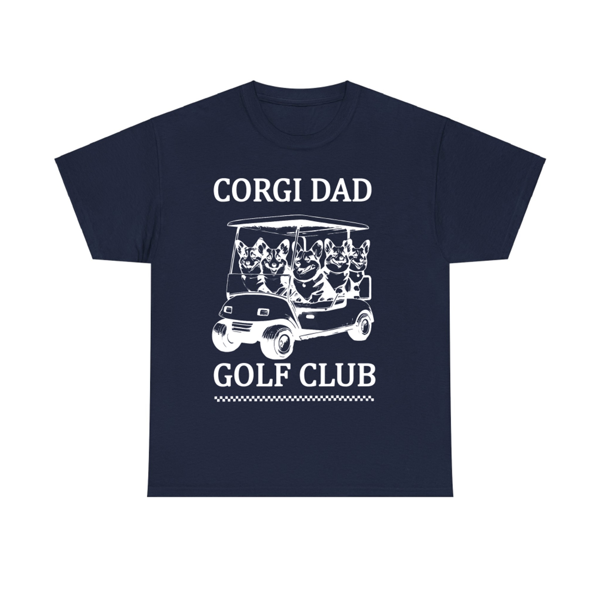Retro Corgi Dad Golf Club Cute Dog Swinging Golf Fathers Day T-Shirt