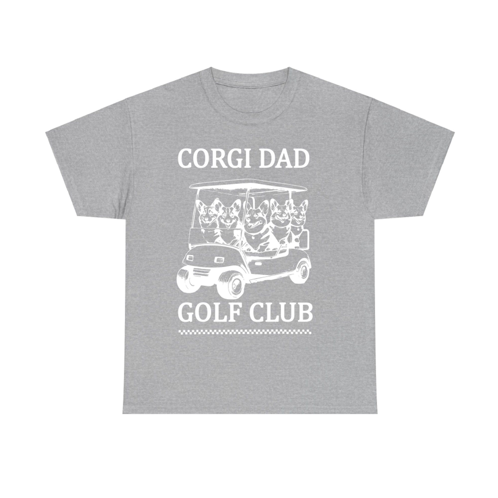 Retro Corgi Dad Golf Club Cute Dog Swinging Golf Fathers Day T-Shirt