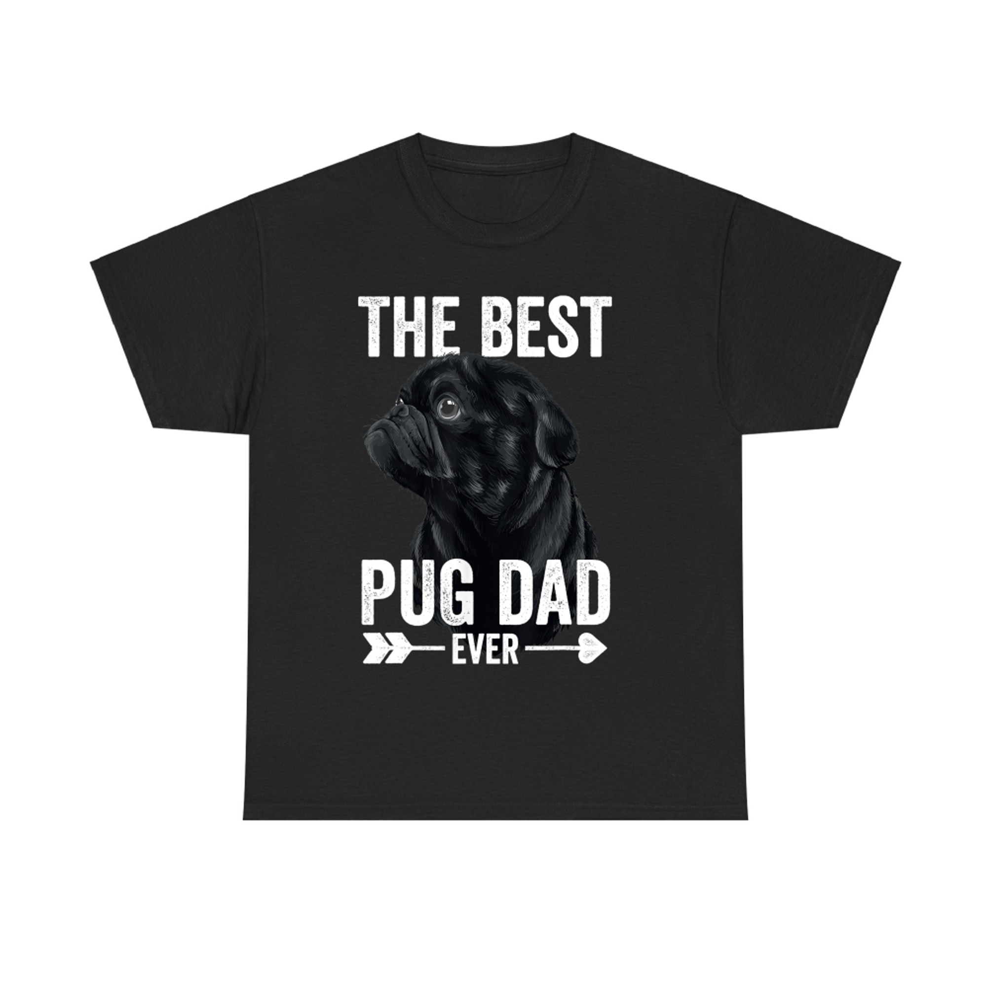 The Best Pug Dad Ever Men Dog Dad Cute Black Pug T-Shirt