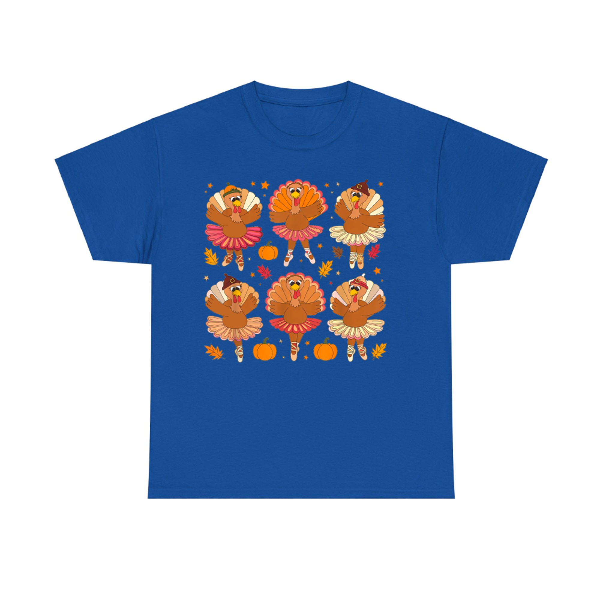 Autumn Ballerinas Dancing Cute Turkey Thanksgiving T-Shirt