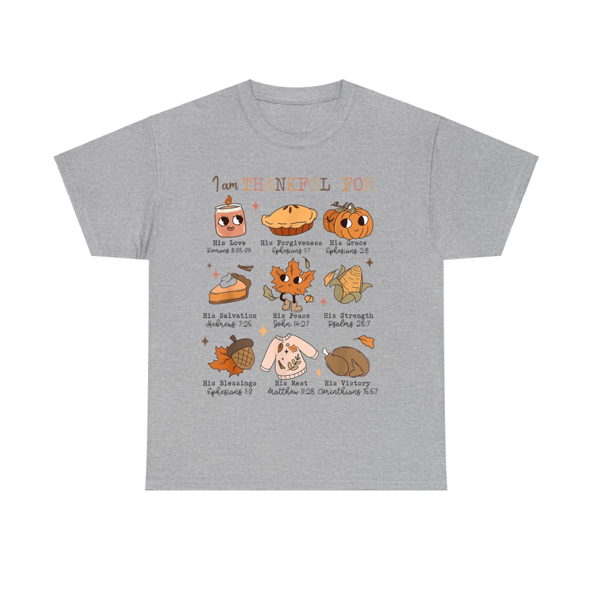 Autumn Christian Thanksgiving Bible Verse I Am Thankful For T-Shirt