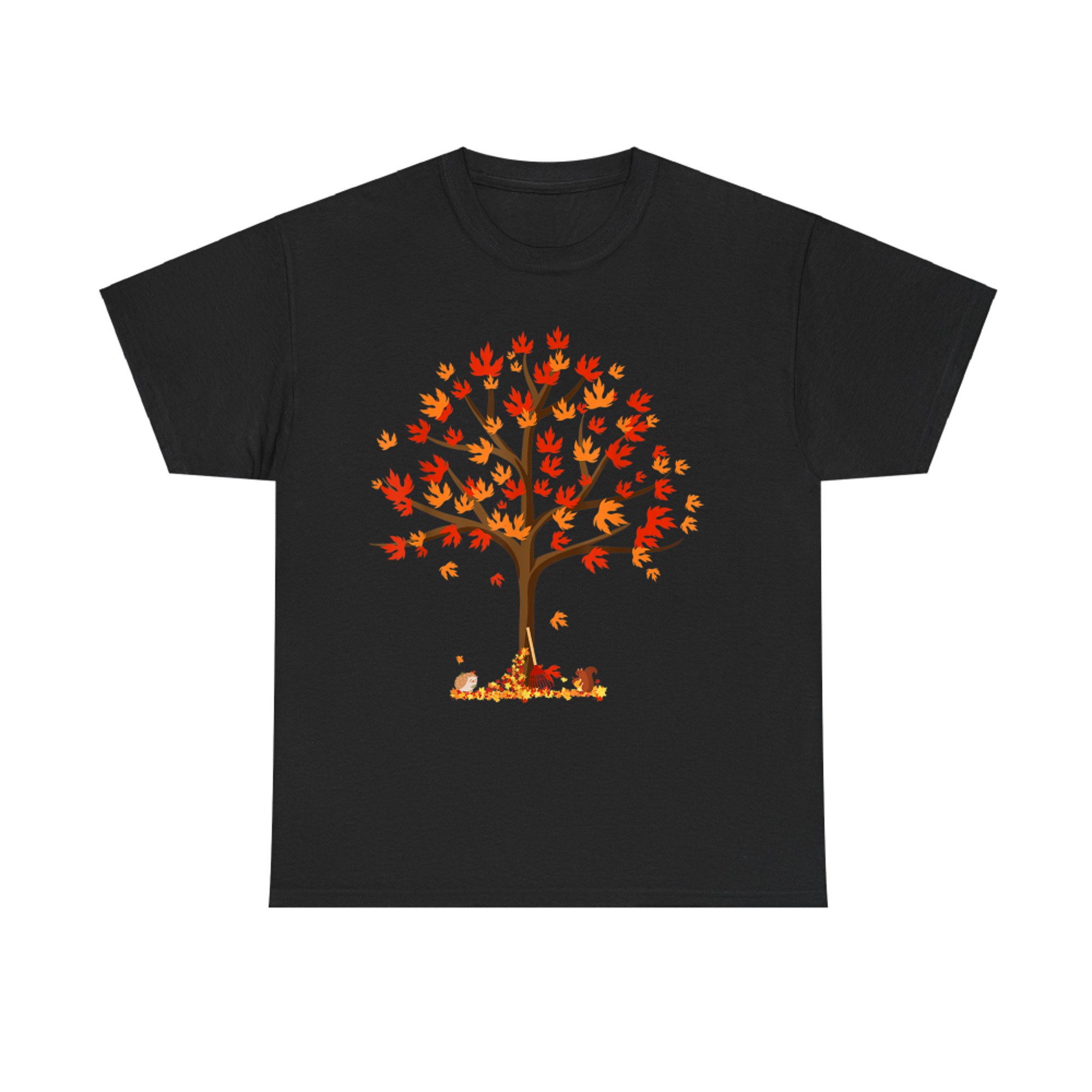 Autumn Fall Leaves Tree & Forest Creatures T-Shirt