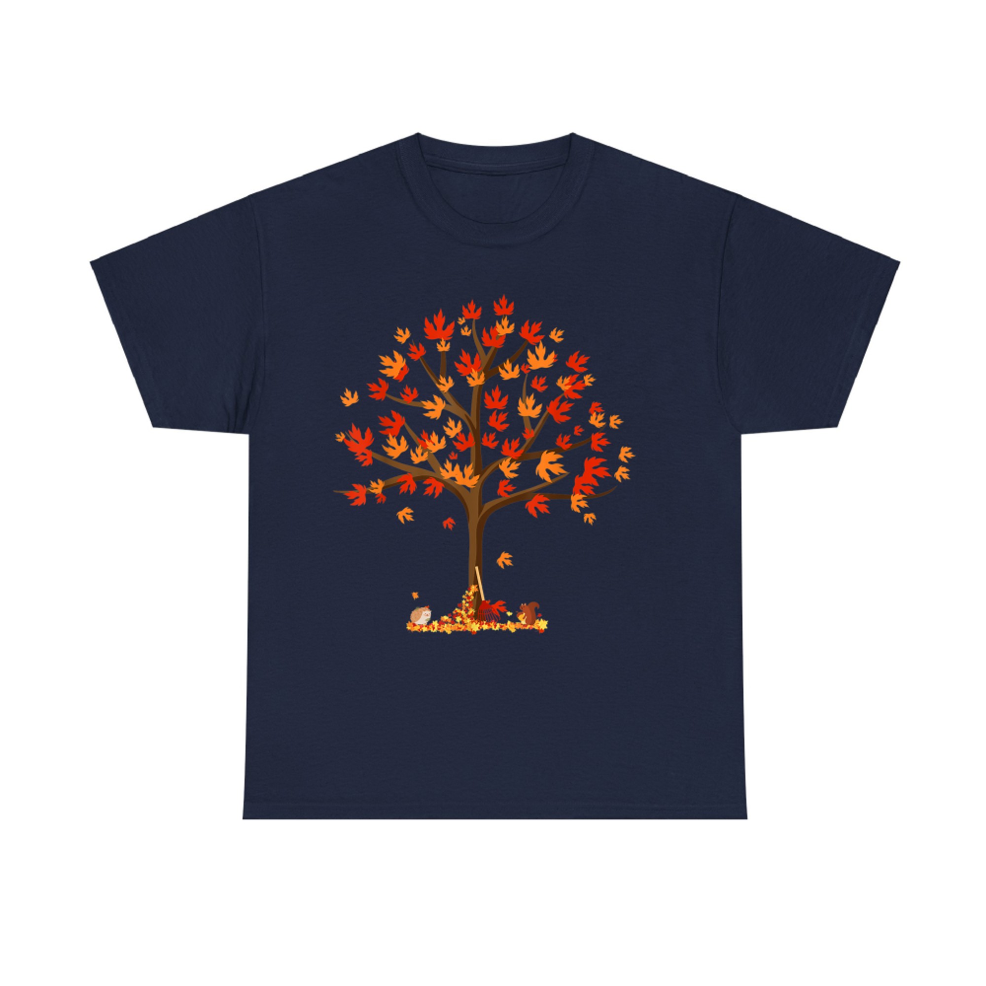Autumn Fall Leaves Tree & Forest Creatures T-Shirt