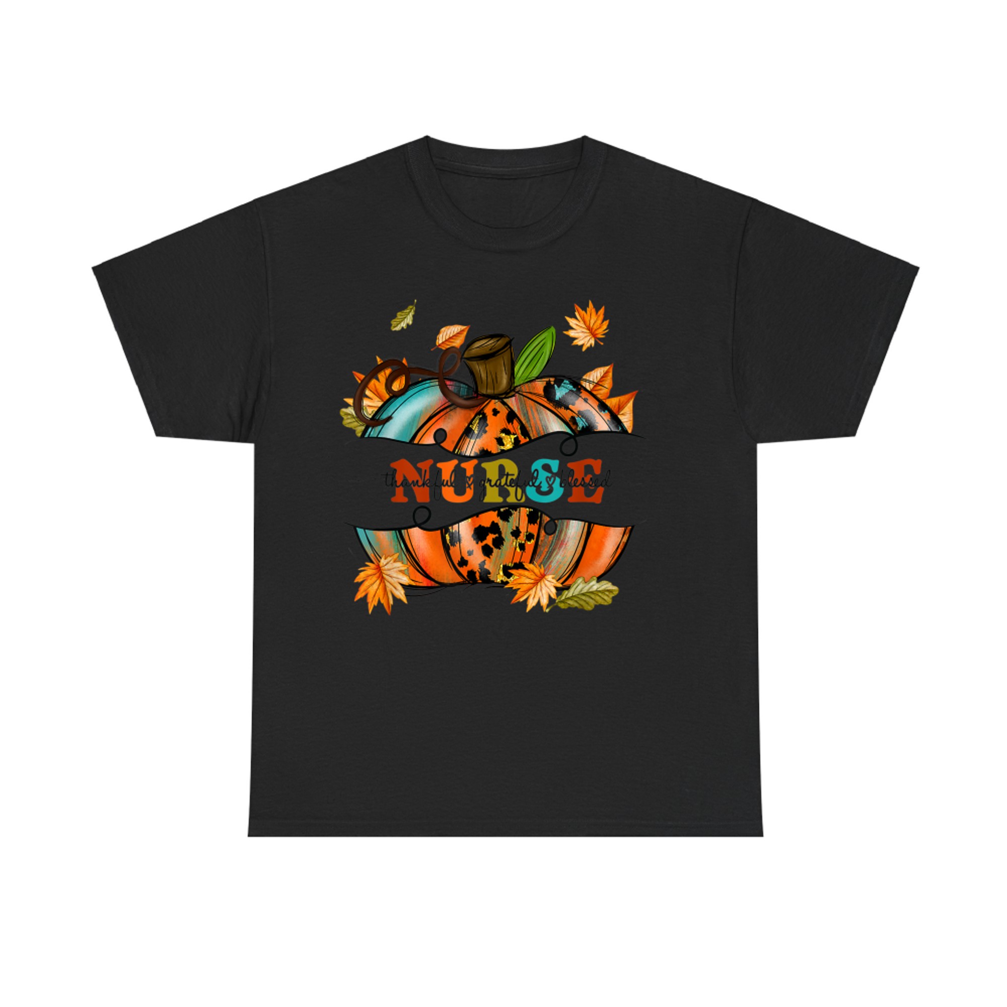 Autumn Fall Nurse Thankful Grateful Blessed Pumpkin T-Shirt