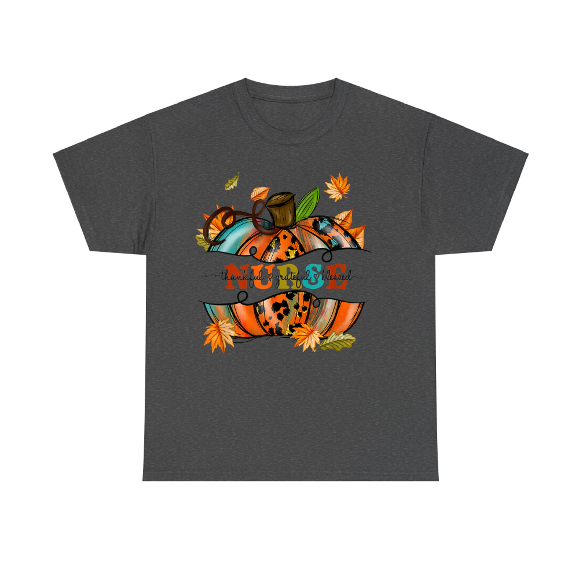 Autumn Fall Nurse Thankful Grateful Blessed Pumpkin T-Shirt