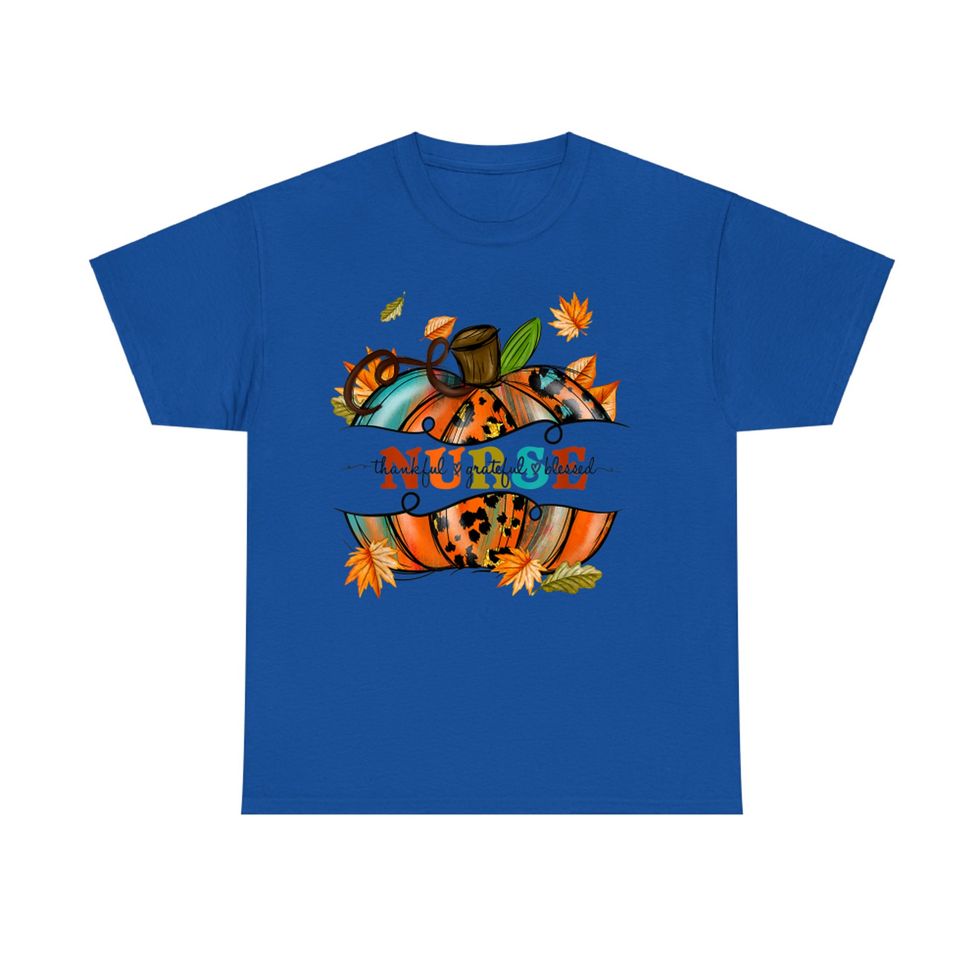 Autumn Fall Nurse Thankful Grateful Blessed Pumpkin T-Shirt