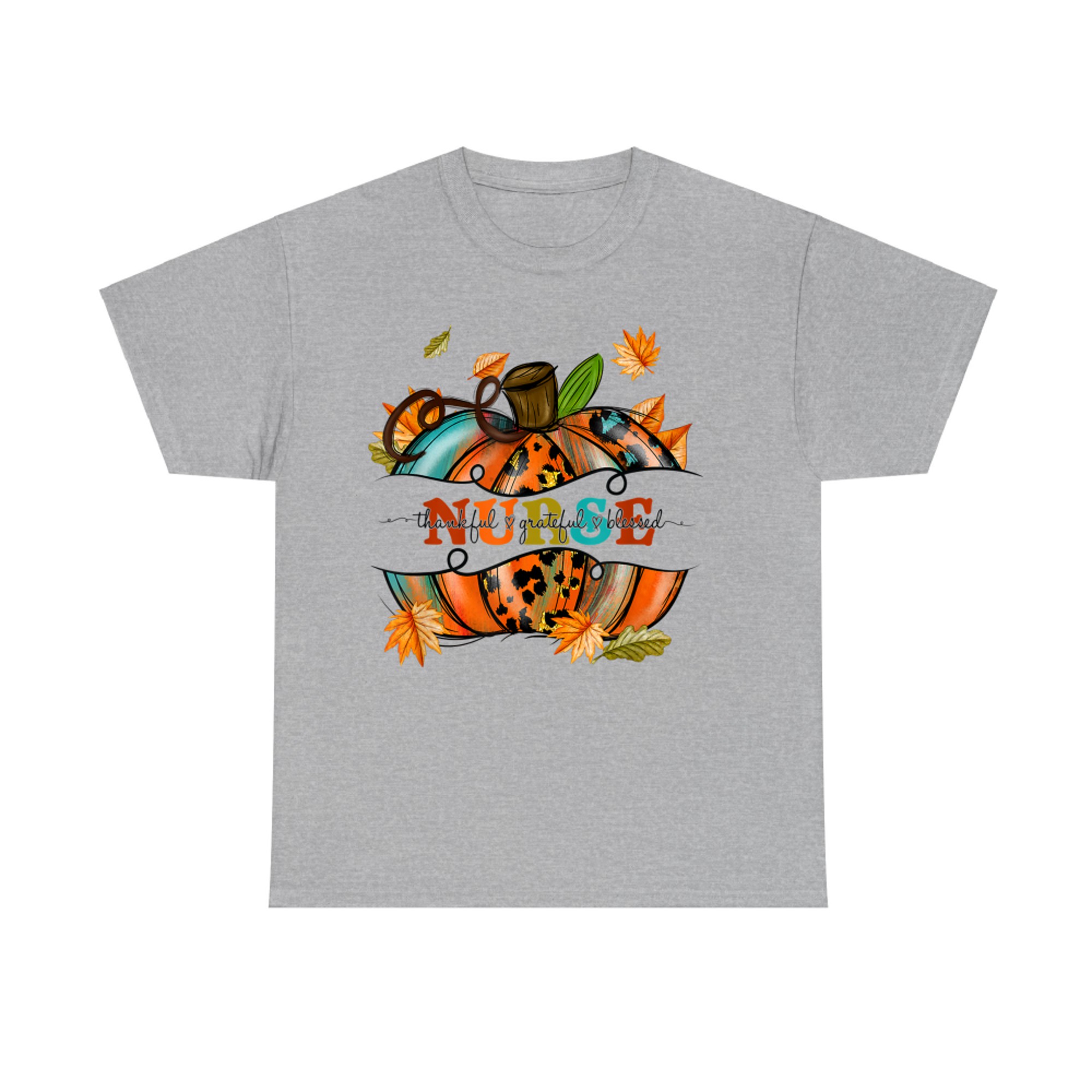 Autumn Fall Nurse Thankful Grateful Blessed Pumpkin T-Shirt