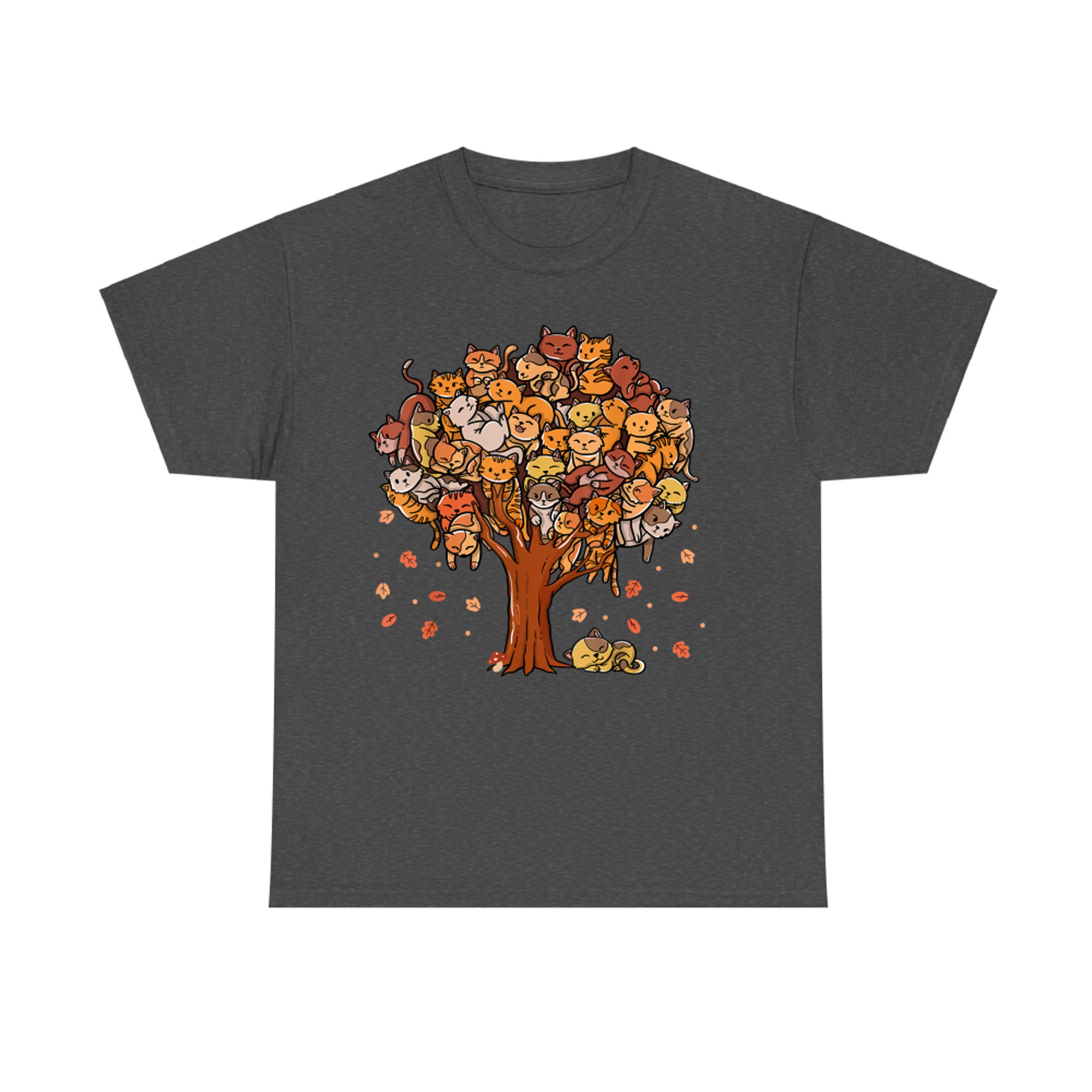 Autumn Tree Kittens Family Of Cats Fall Season Leaves T-Shirt
