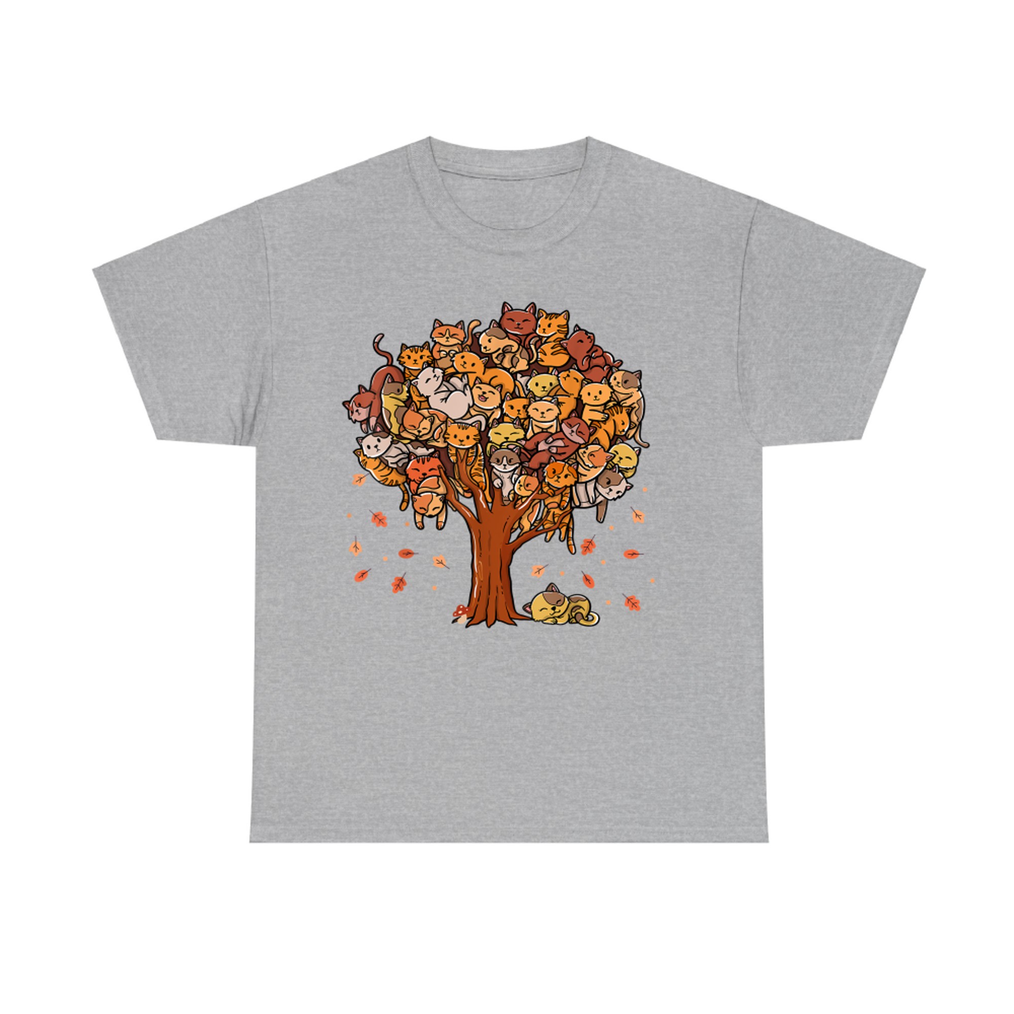 Autumn Tree Kittens Family Of Cats Fall Season Leaves T-Shirt