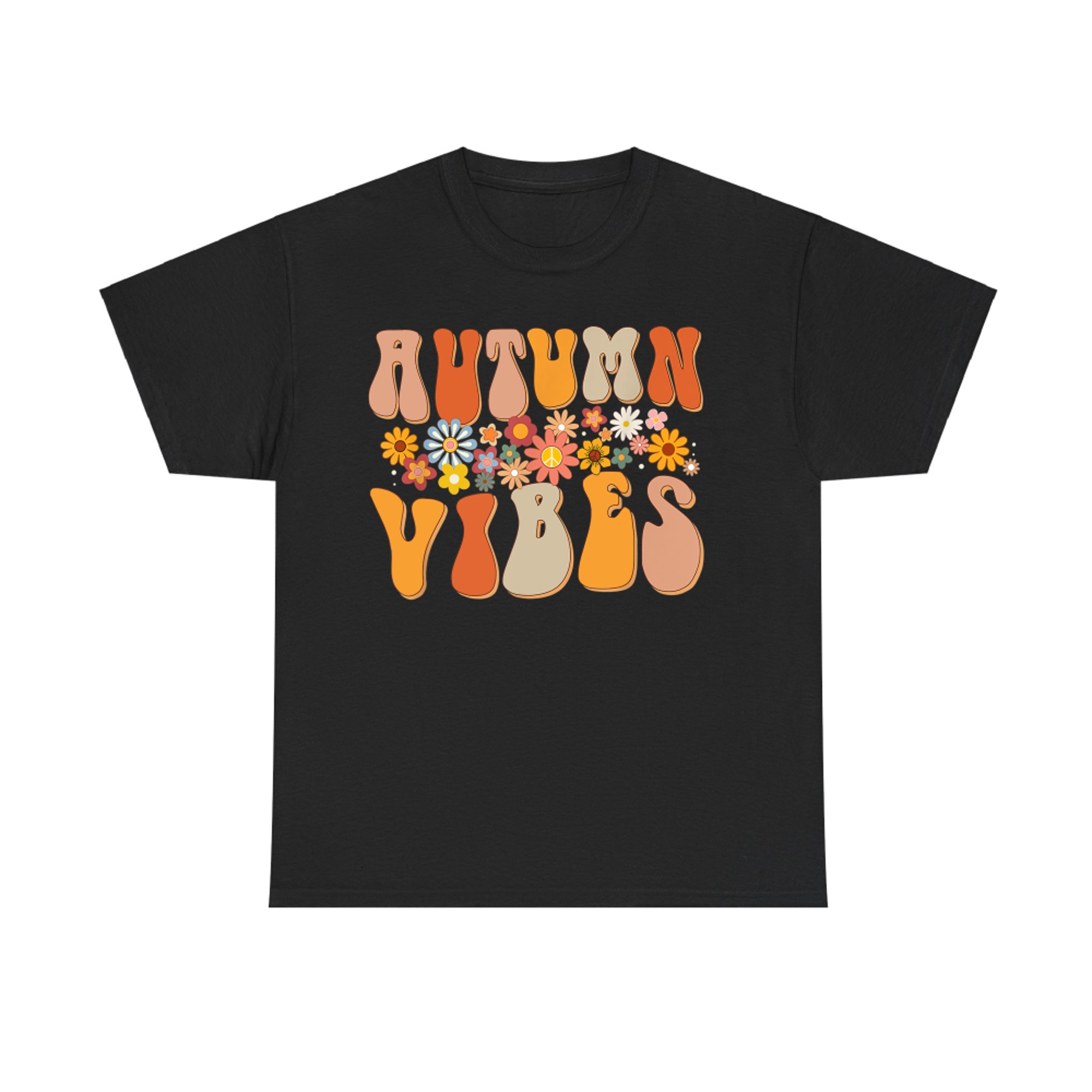 Autumn Vibes Groovy Design Fall Lover Thanksgiving Day T-Shirt