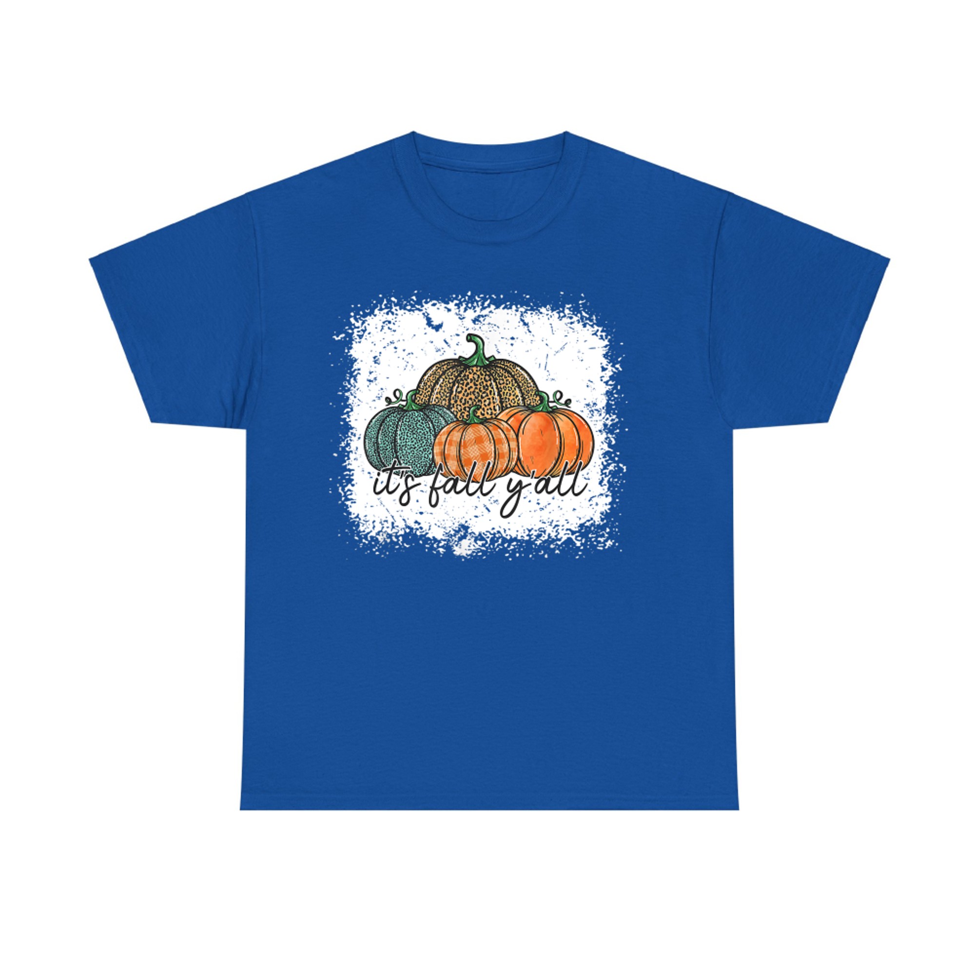 Bleached Leopard Pumpkin Autumn Its Fall Yall Thanksgiving T-Shirt