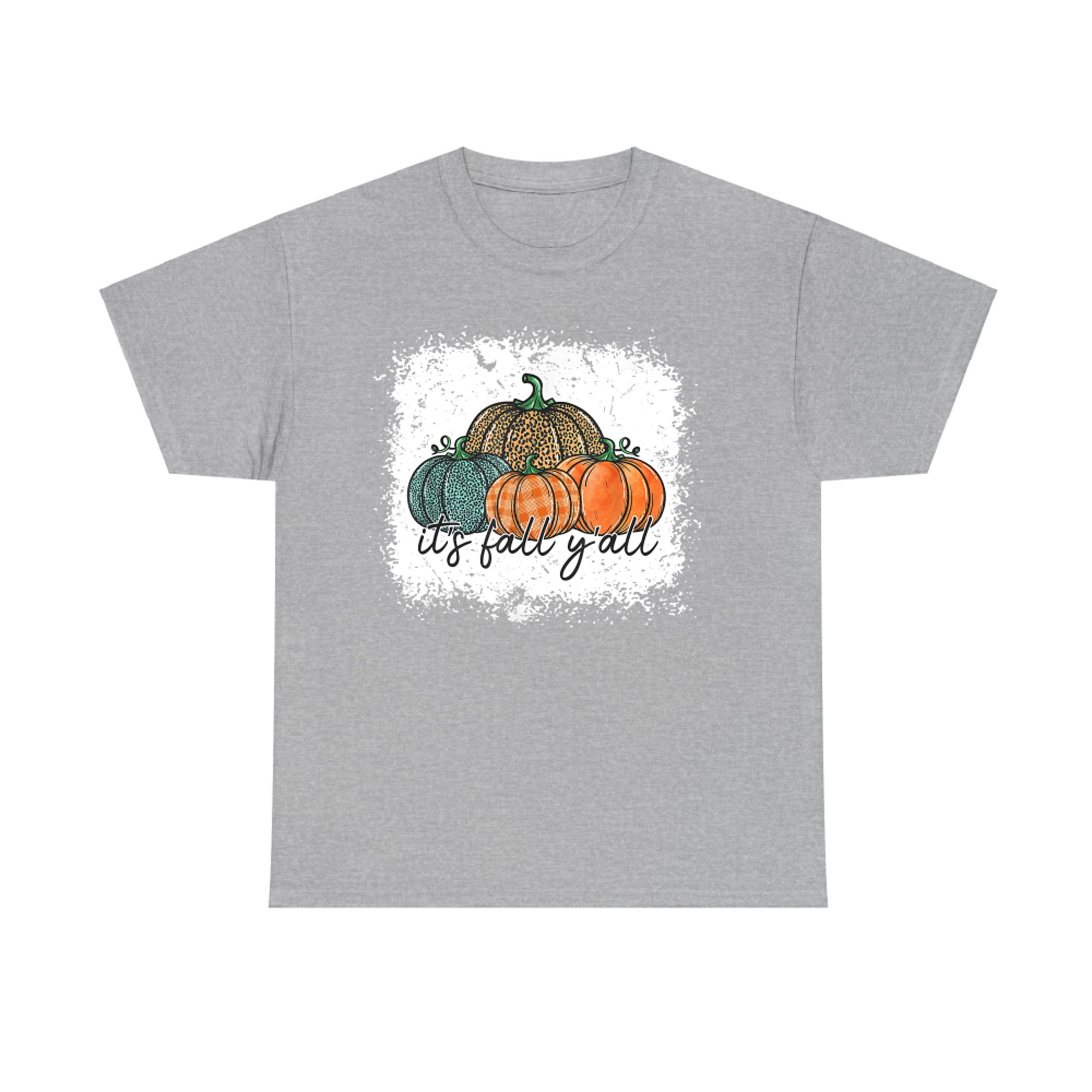 Bleached Leopard Pumpkin Autumn Its Fall Yall Thanksgiving T-Shirt