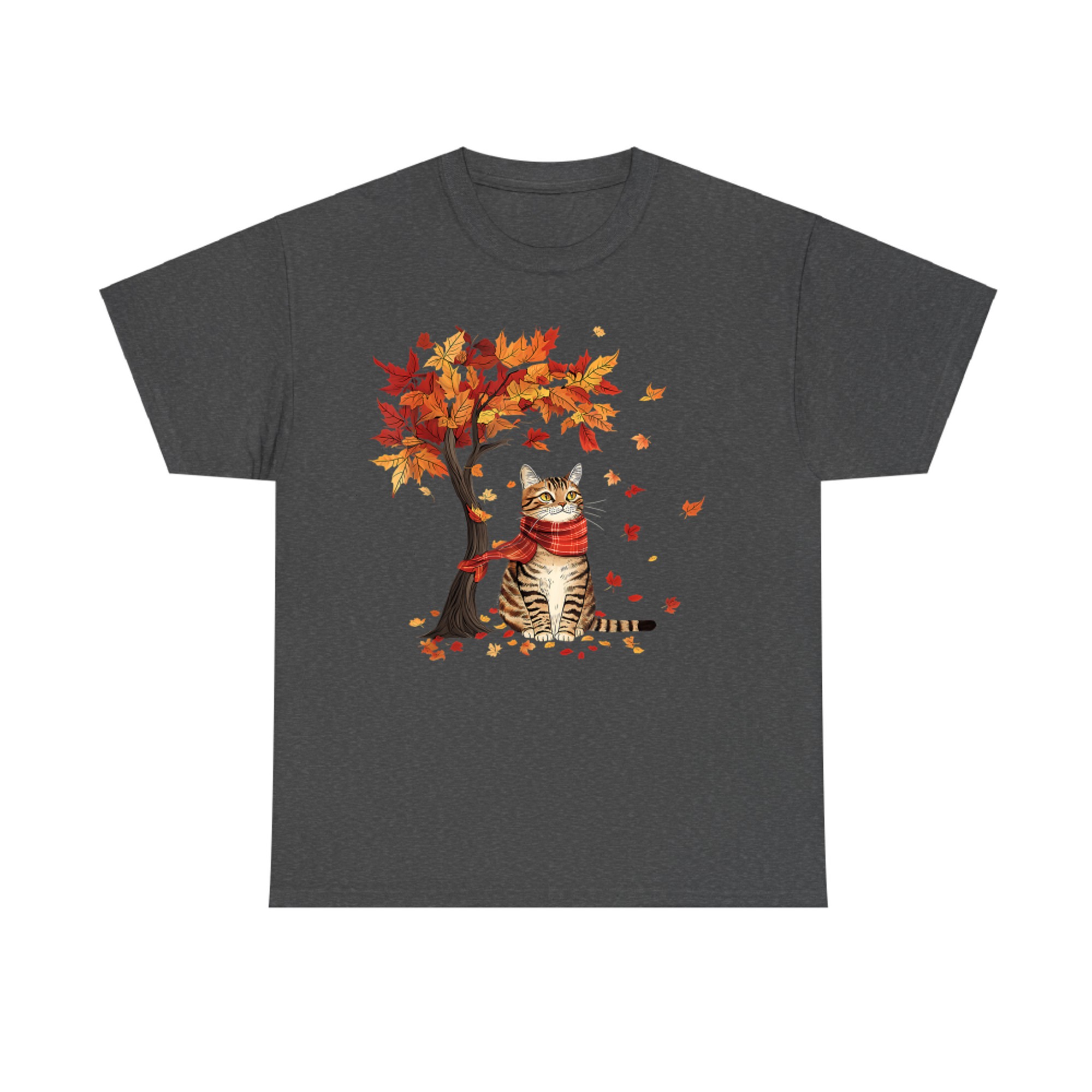 Cat Leaf Fall Tree Hello Autumn Thanksgiving It's Fall Y'all T-Shirt