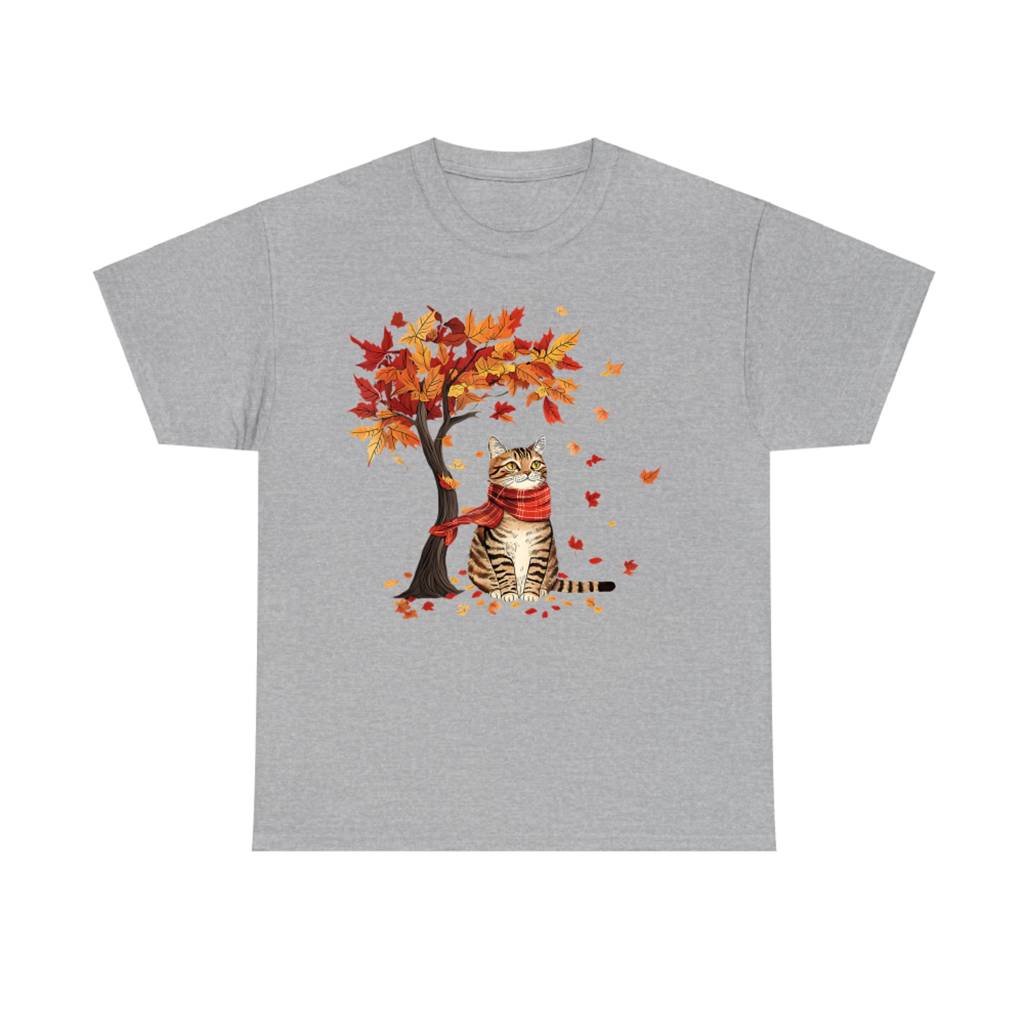Cat Leaf Fall Tree Hello Autumn Thanksgiving It's Fall Y'all T-Shirt