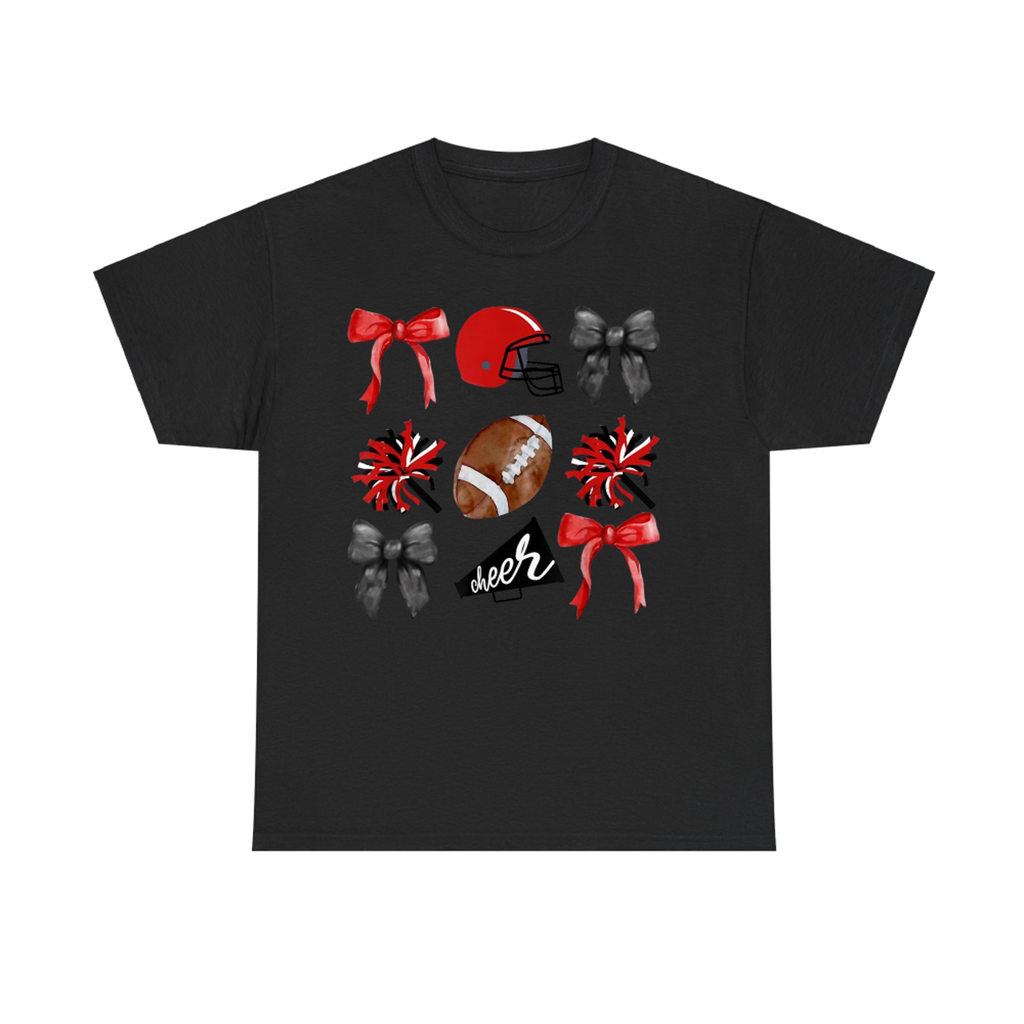 Cheer Coquette Bow American Football Autumn Thanksgiving T-Shirt