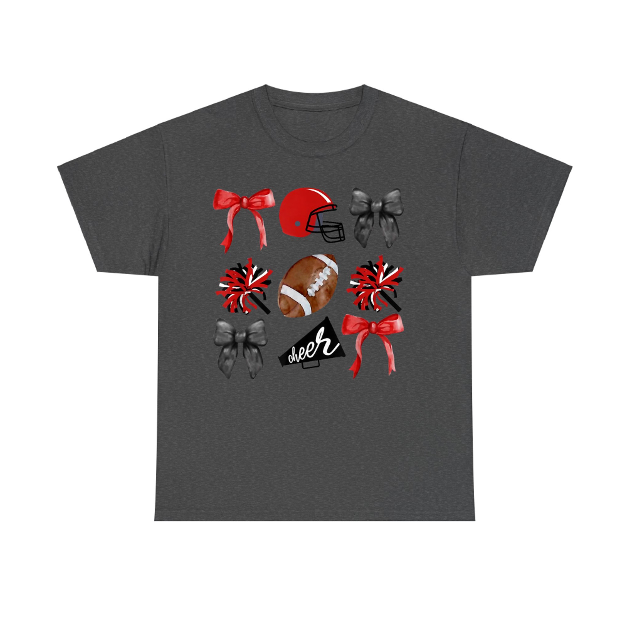 Cheer Coquette Bow American Football Autumn Thanksgiving T-Shirt