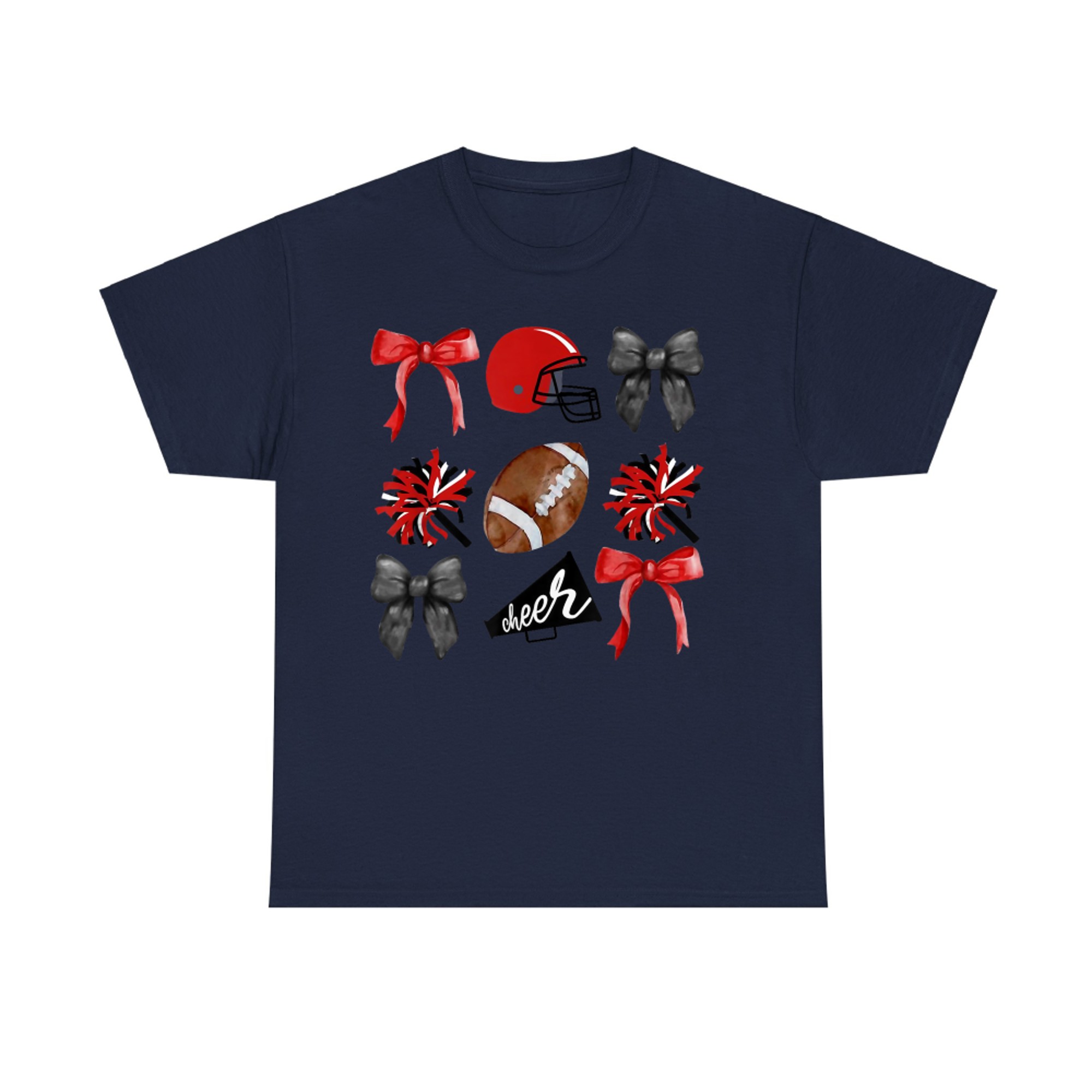 Cheer Coquette Bow American Football Autumn Thanksgiving T-Shirt