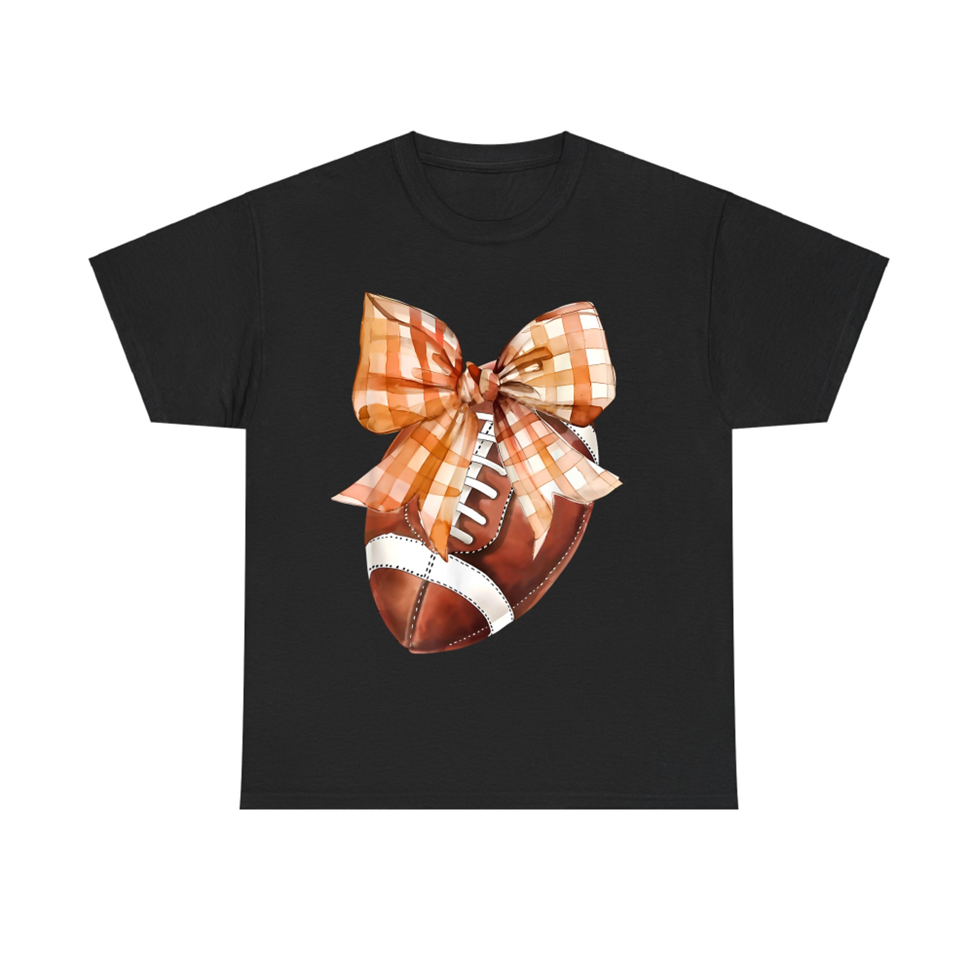 Coquette Bow American Football Autumn Thanksgiving Game Day T-Shirt