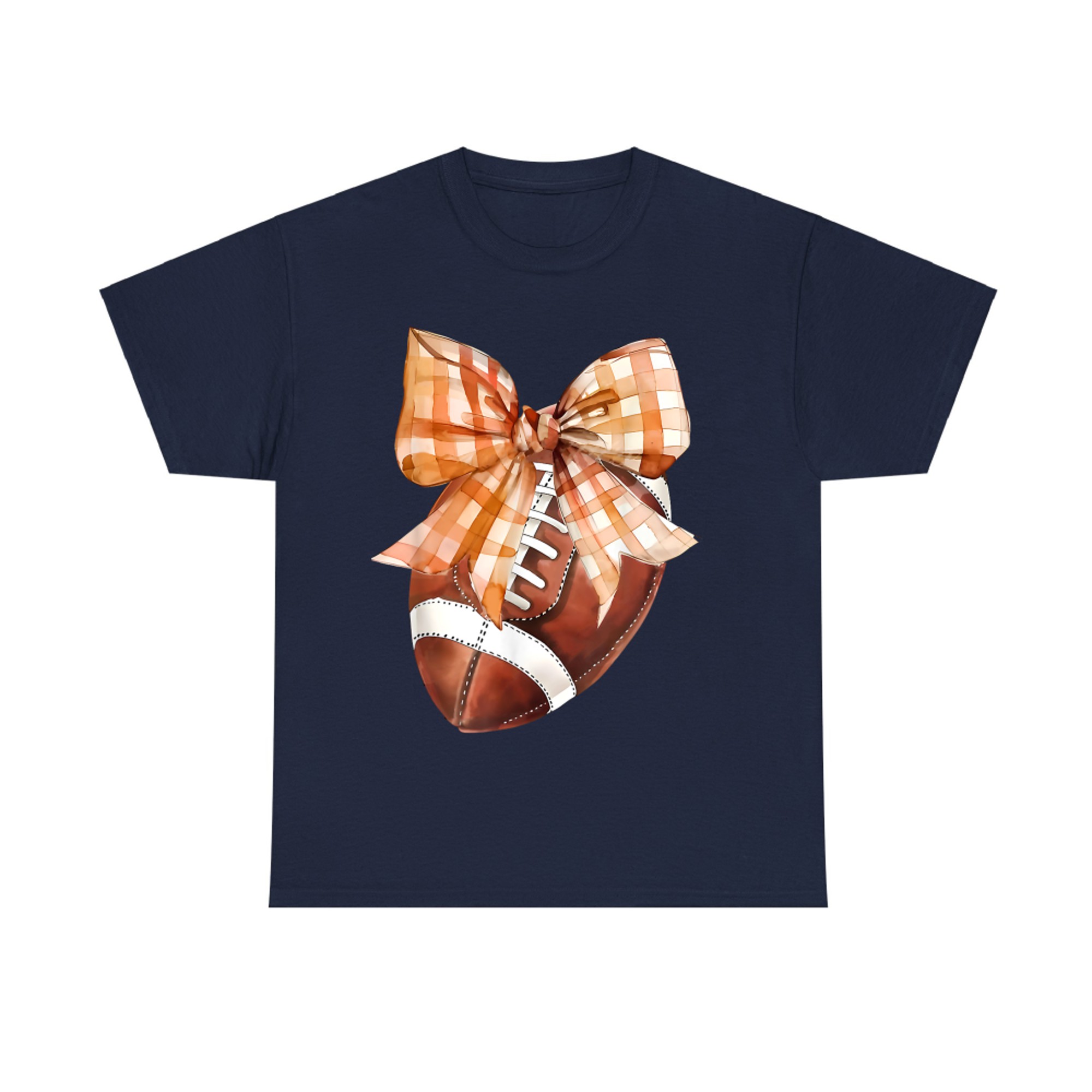Coquette Bow American Football Autumn Thanksgiving Game Day T-Shirt