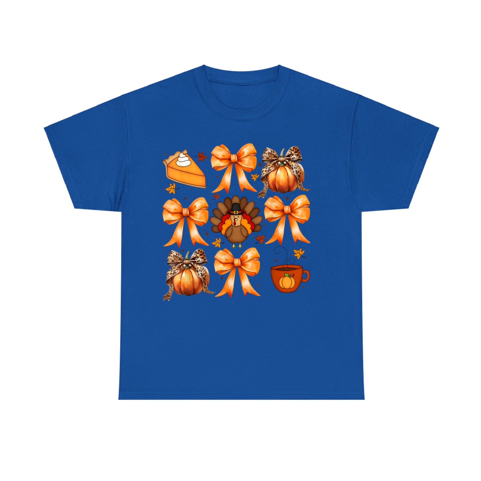 Coquette Bow Pumpkin Pie Turkey Thanksgiving Autumn Fall T-Shirt