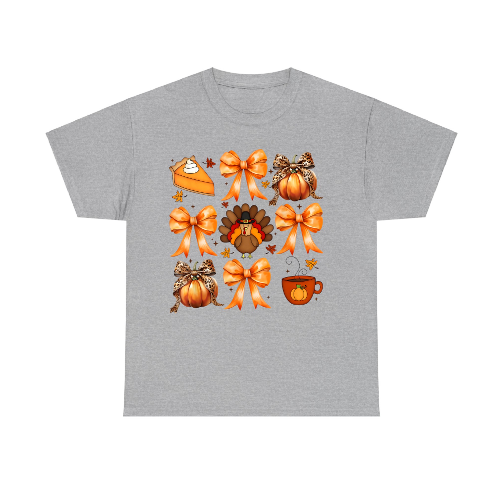 Coquette Bow Pumpkin Pie Turkey Thanksgiving Autumn Fall T-Shirt