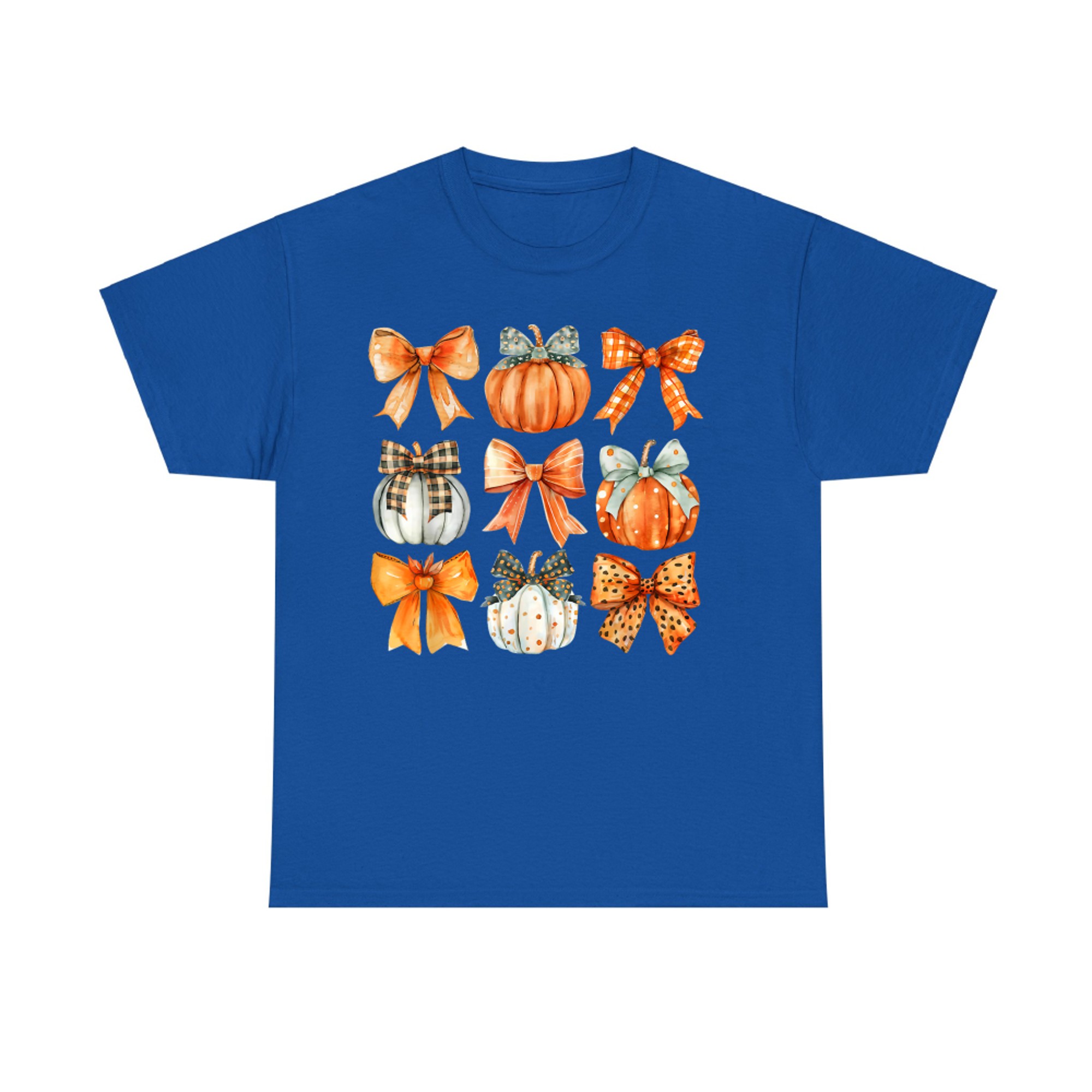 Coquette Bow Pumpkin Season Thanksgiving Autumn Fall Leaves T-Shirt