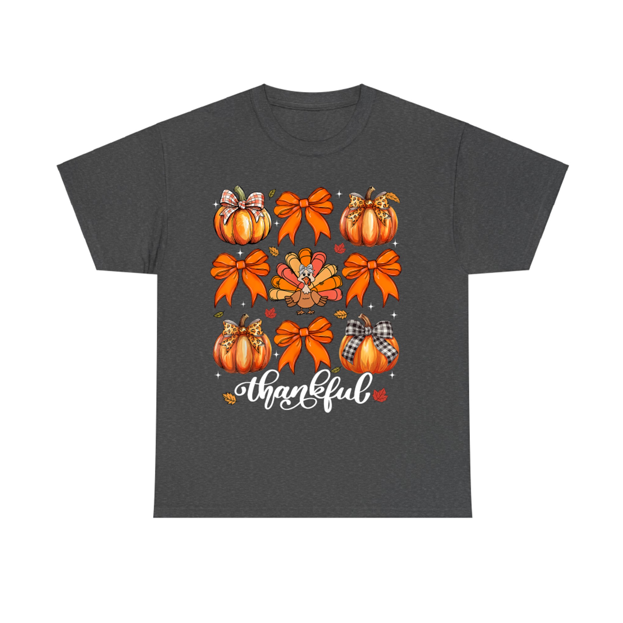 Coquette Bow Pumpkin Turkey Thanksgiving Autumn Fall T-Shirt