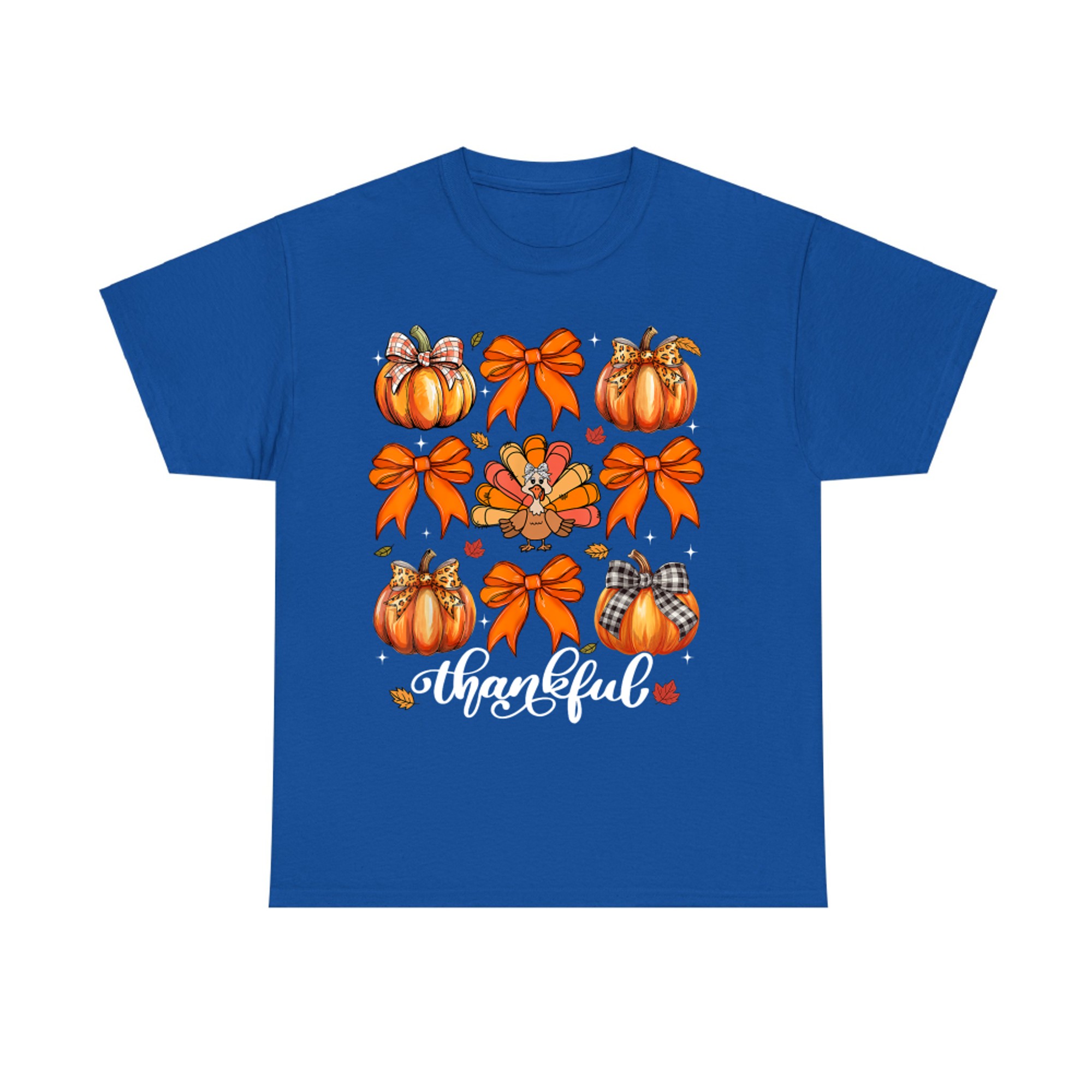 Coquette Bow Pumpkin Turkey Thanksgiving Autumn Fall T-Shirt