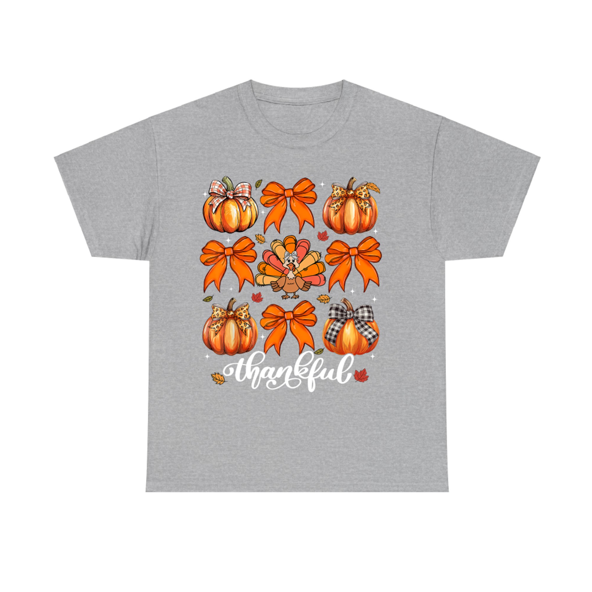 Coquette Bow Pumpkin Turkey Thanksgiving Autumn Fall T-Shirt