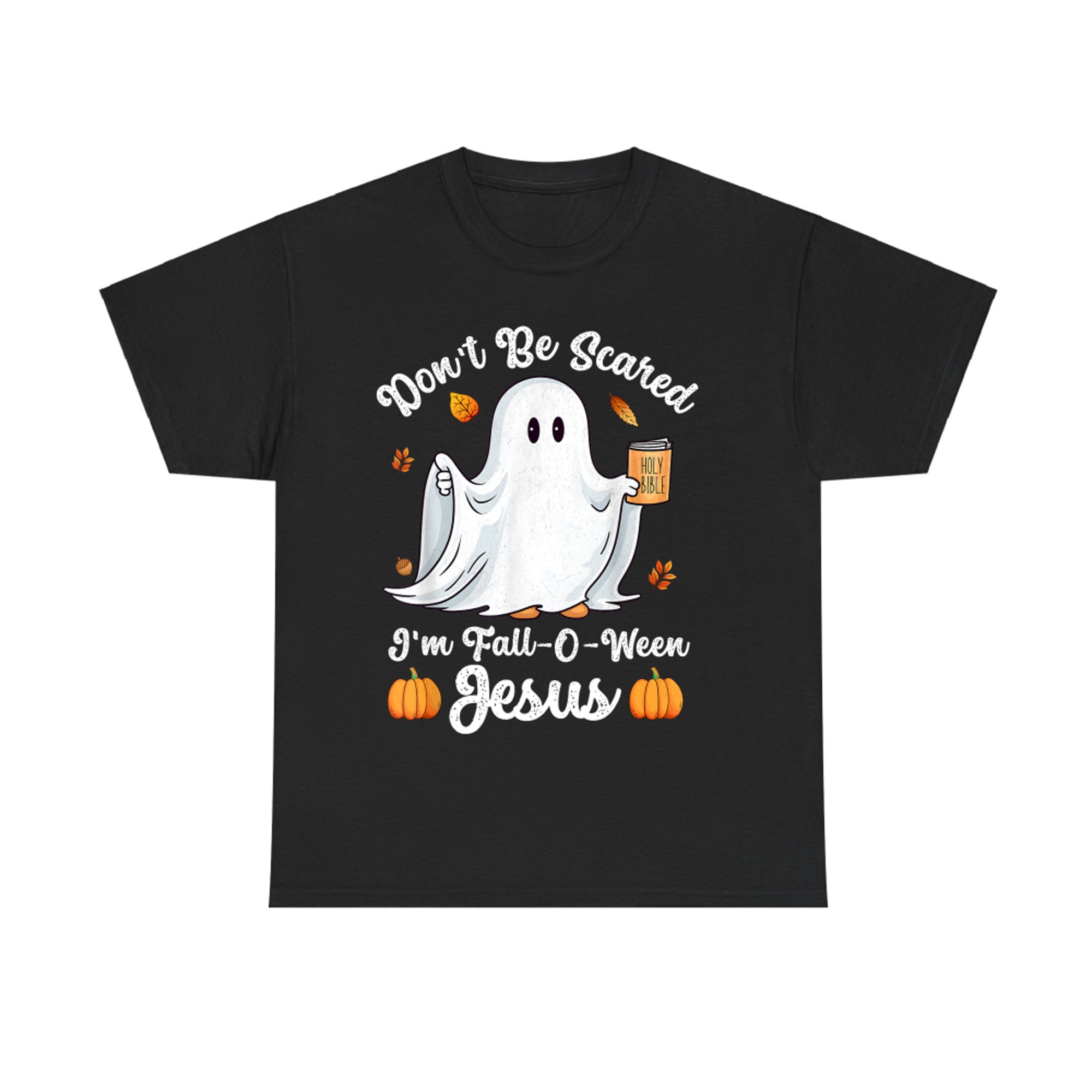 Cute Ghost Christian Halloween Fall-O-Ween Jesus Pumpkin T-Shirt