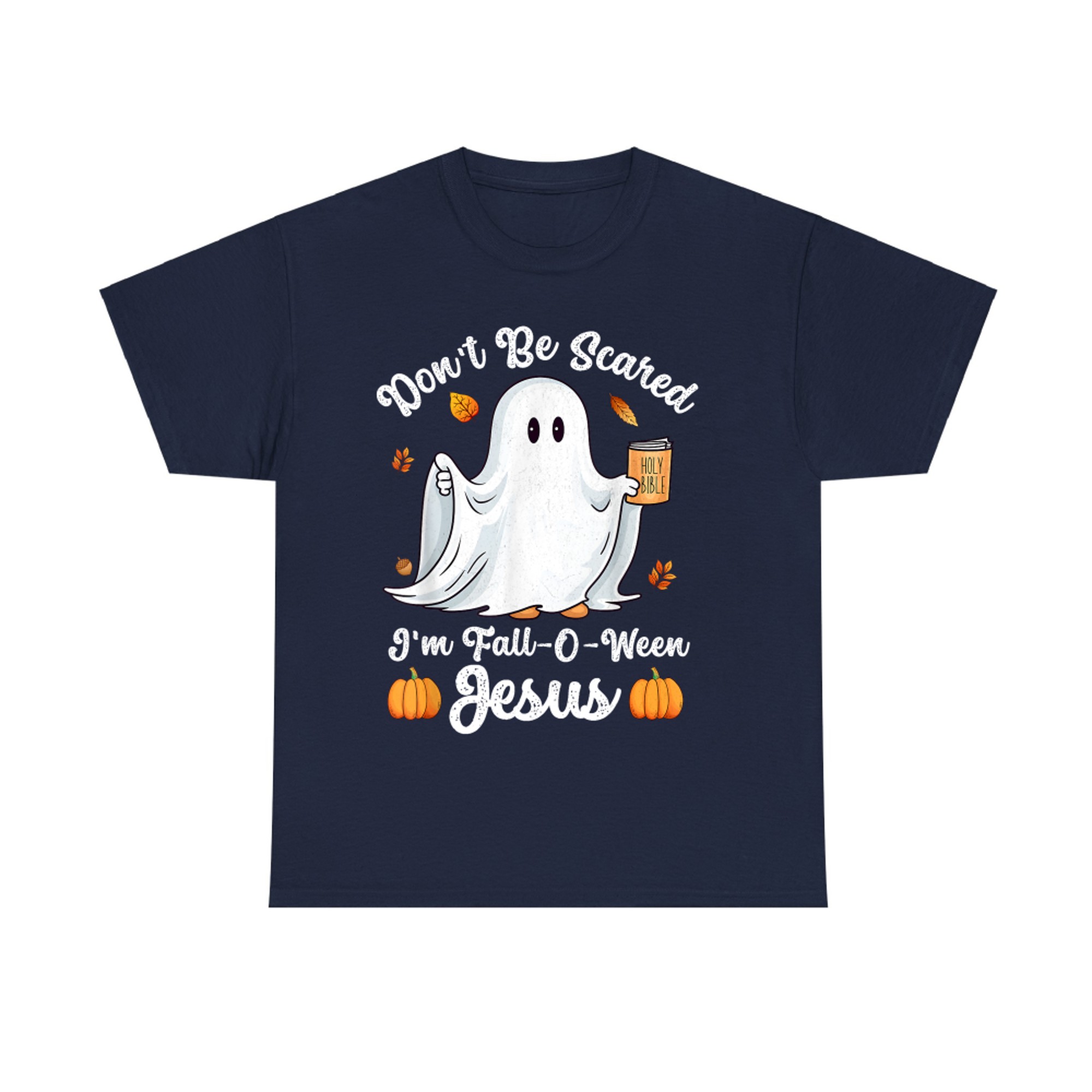 Cute Ghost Christian Halloween Fall-O-Ween Jesus Pumpkin T-Shirt