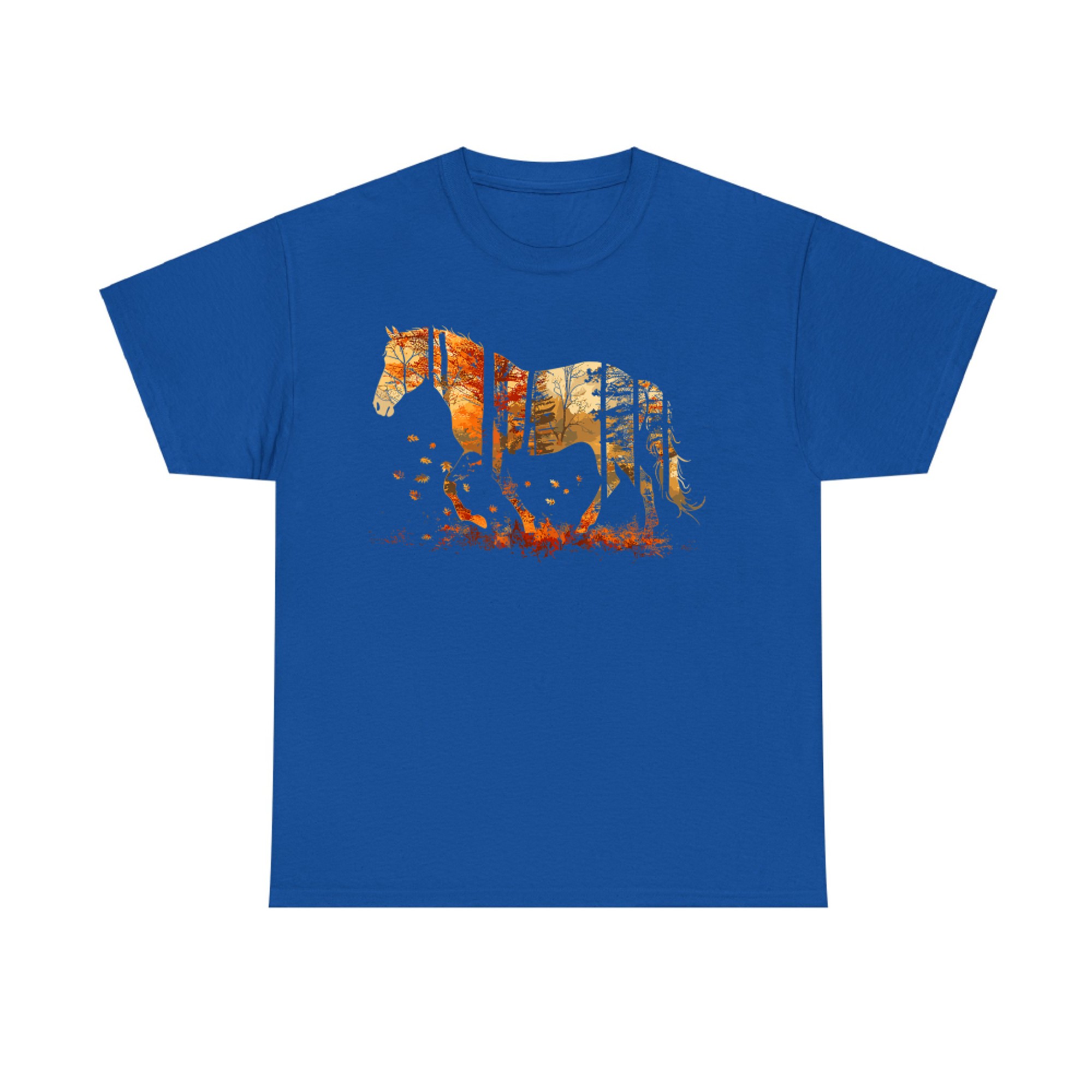 Cute Horse Lover Autumn Leaves Pony Animal Wildlife T-Shirt
