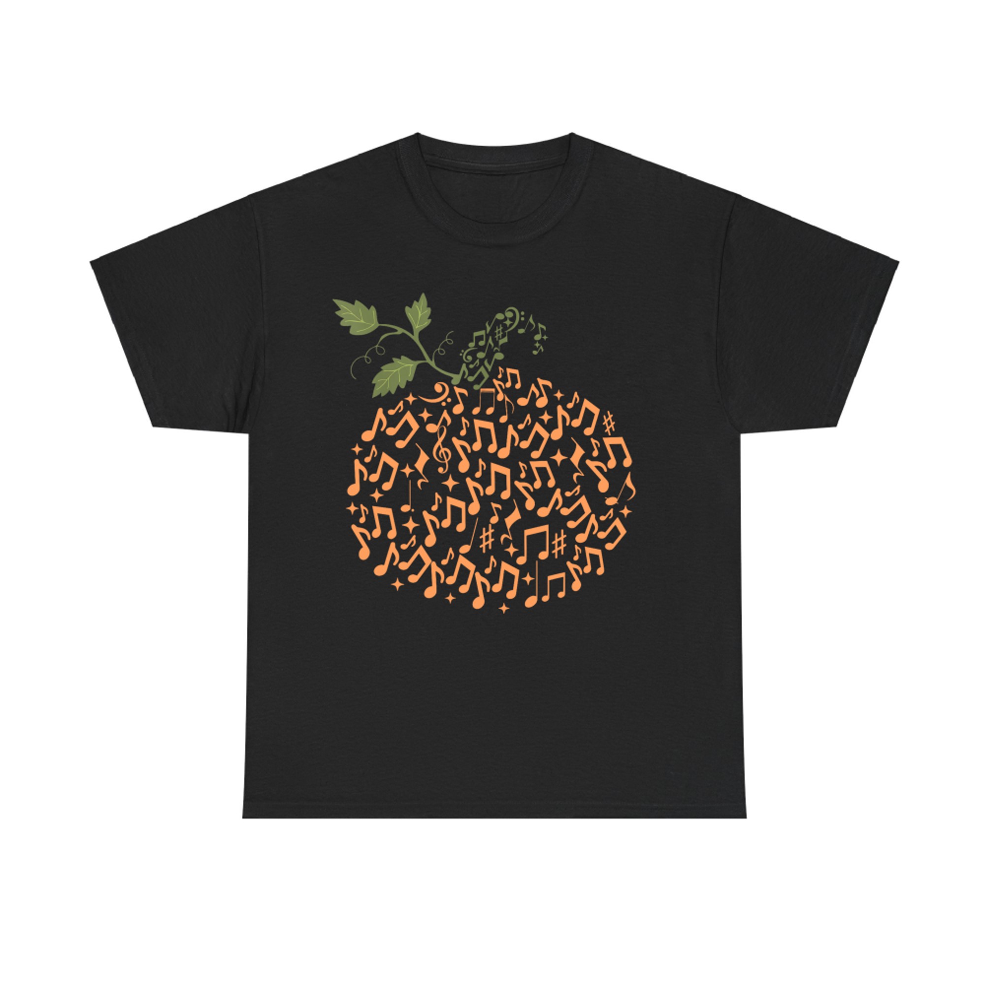 Musical Pumpkin Fall Notes Leaves Autumn Halloween T-Shirt