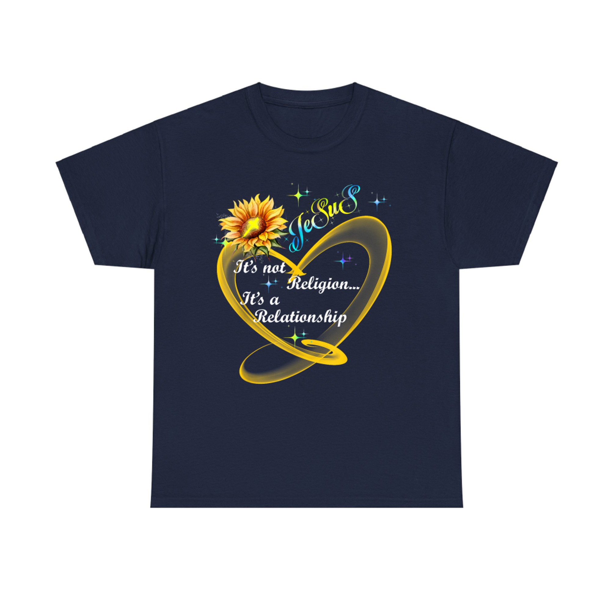 Jesus It's Not A Religion It's A Relationship Sunflower Christian Faith T-Shirt