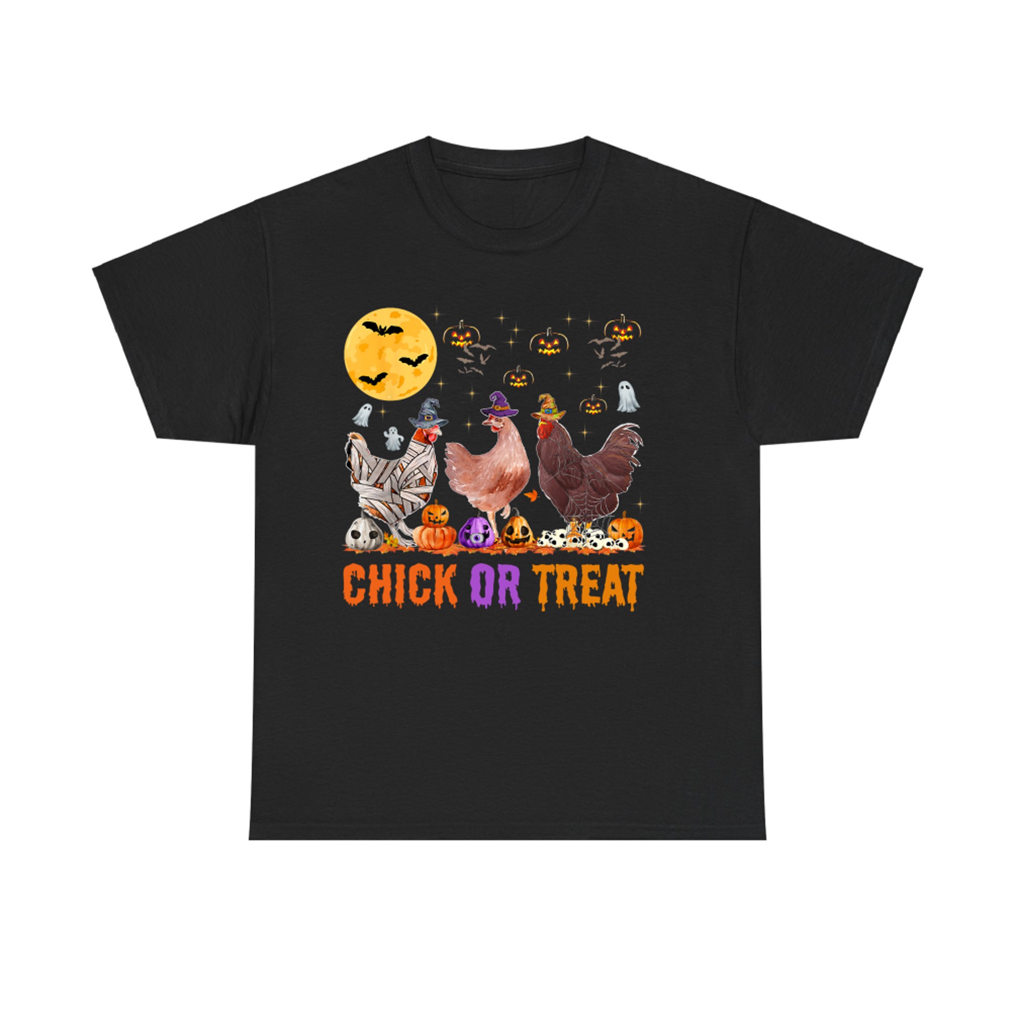 Chick Or Treat Fall Halloween Chicken Pumpkin Spooky T-Shirt