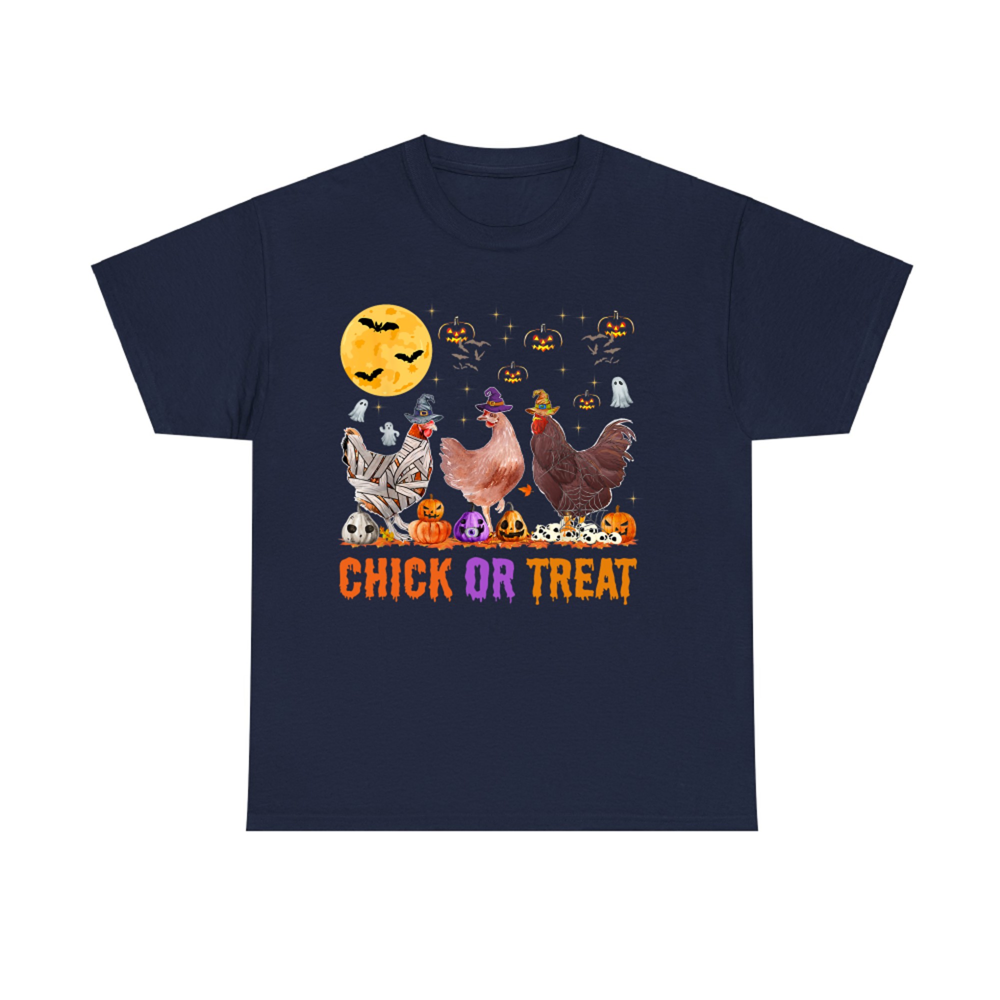 Chick Or Treat Fall Halloween Chicken Pumpkin Spooky T-Shirt