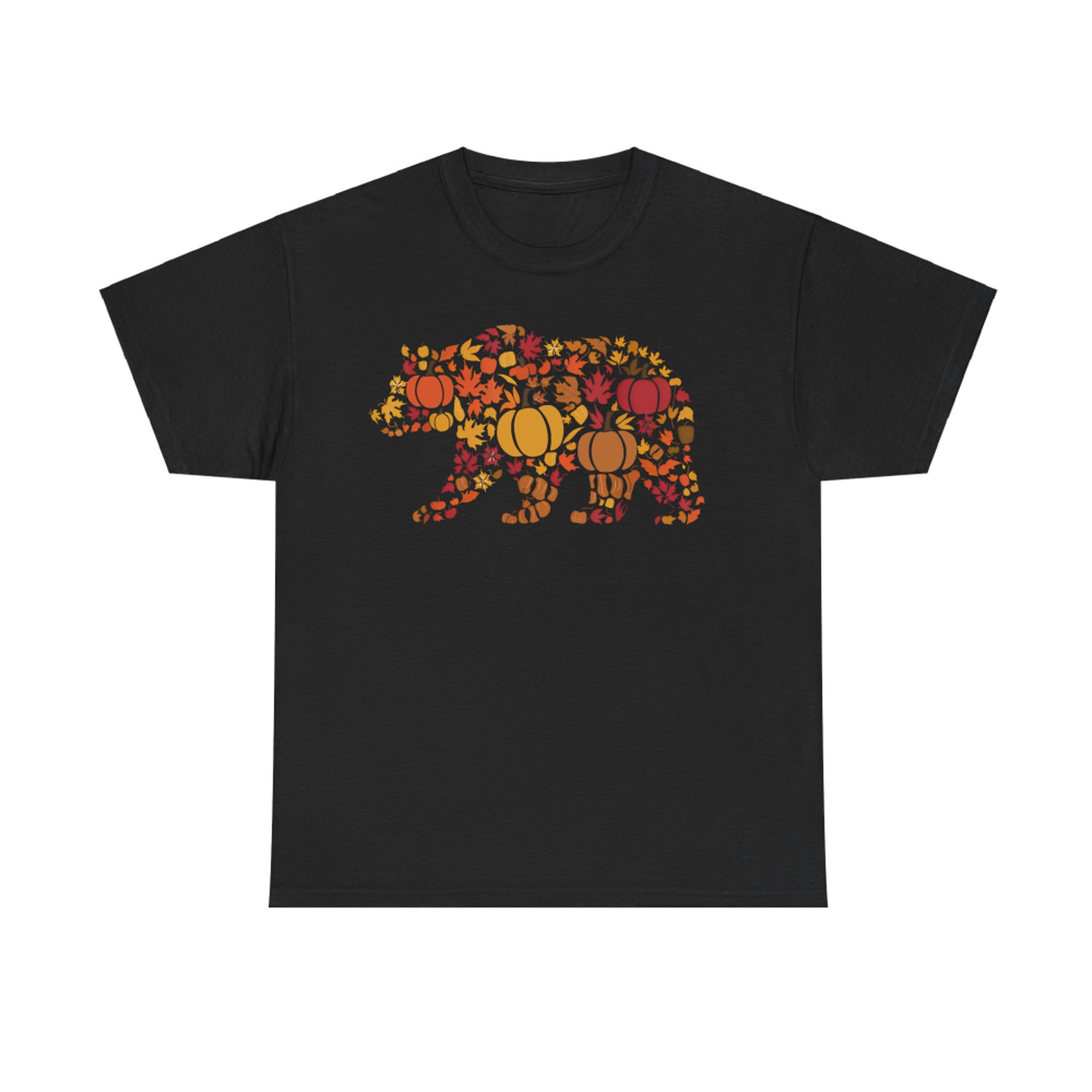 Fall Bear Thanksgiving Pumpkins Autumn Leaves T-Shirt
