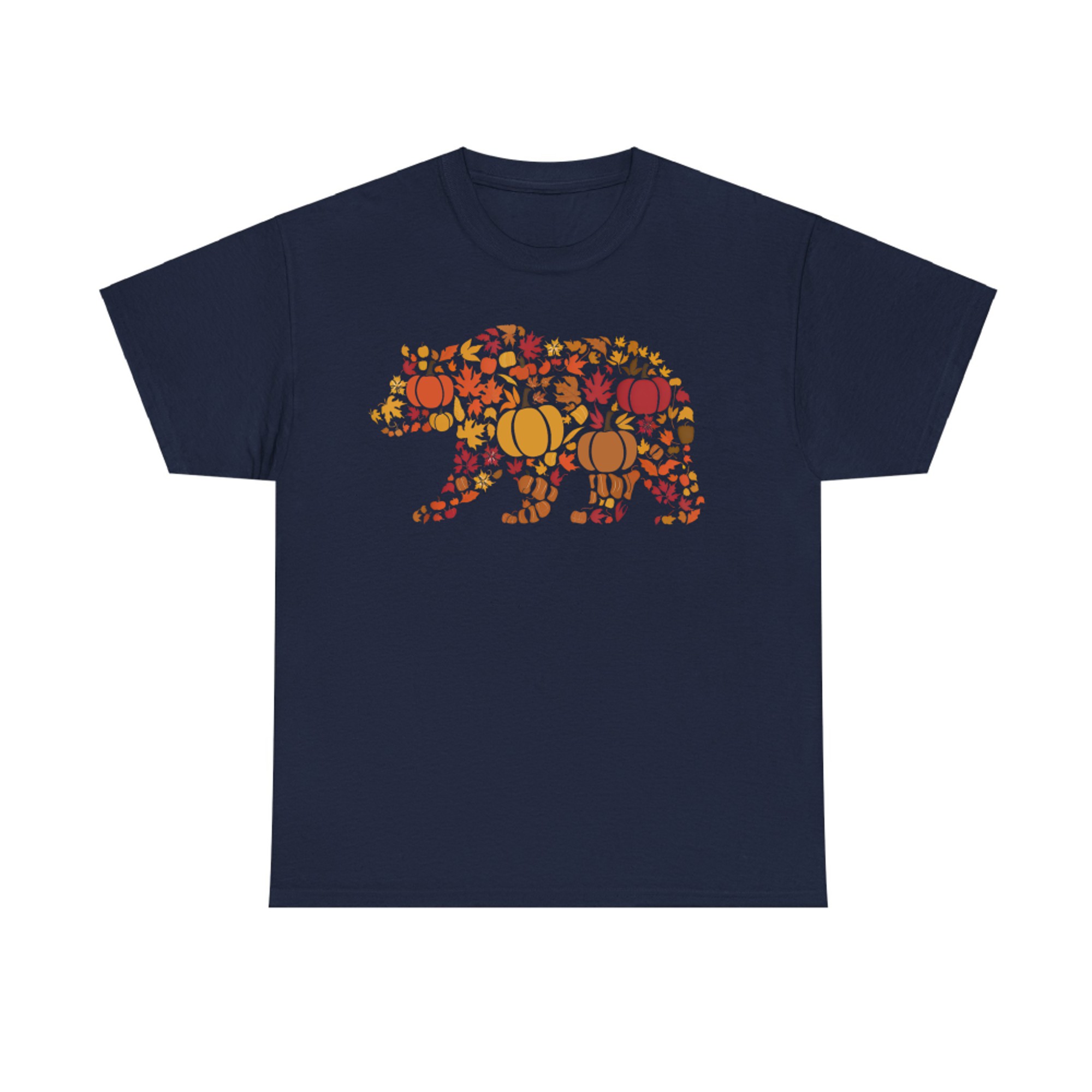 Fall Bear Thanksgiving Pumpkins Autumn Leaves T-Shirt