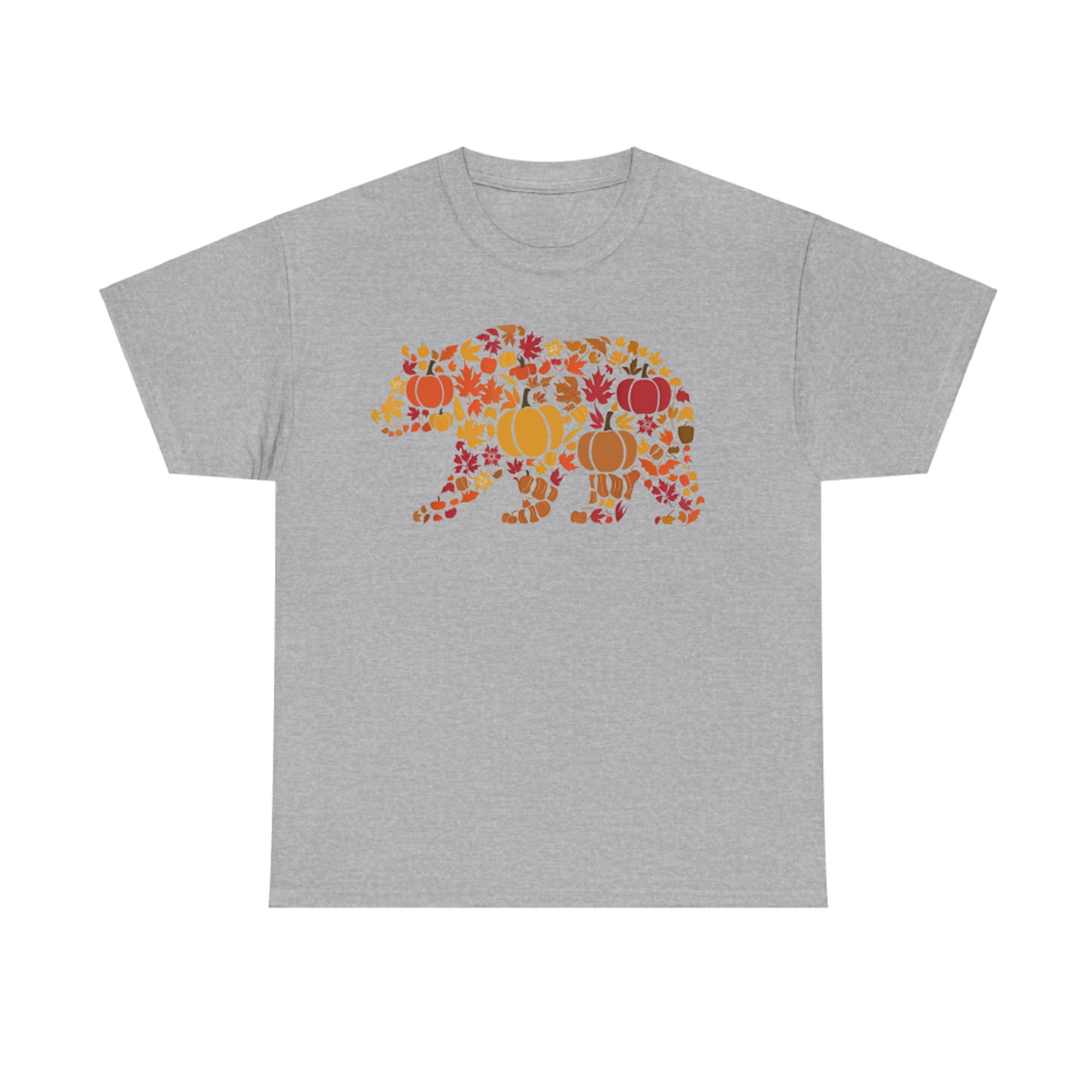 Fall Bear Thanksgiving Pumpkins Autumn Leaves T-Shirt