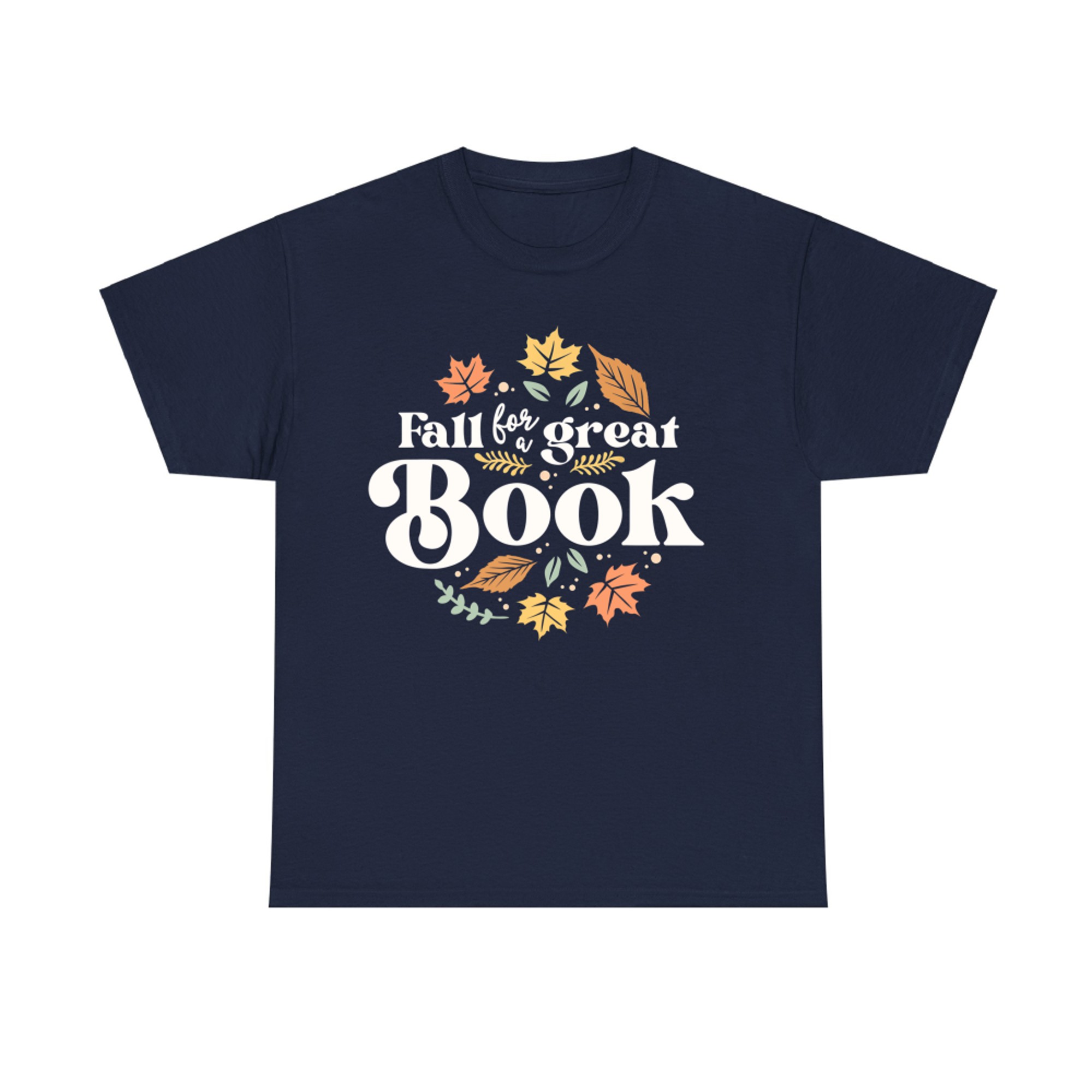 Fall For A Great Book Reading Librarian Cozy Autumn Teacher T-Shirt