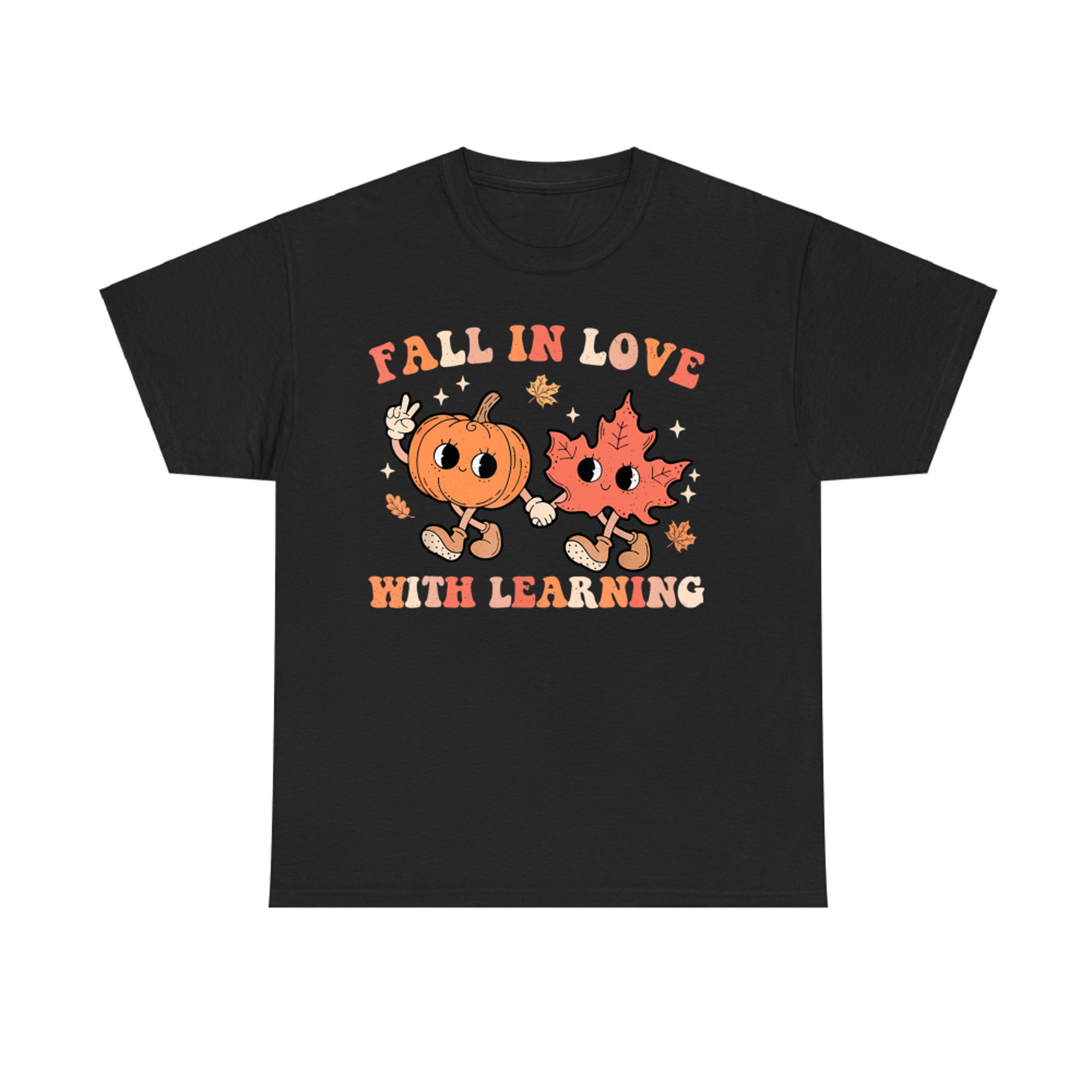 Fall In Love With Learning Fall Teacher Thanksgiving Retro T-Shirt